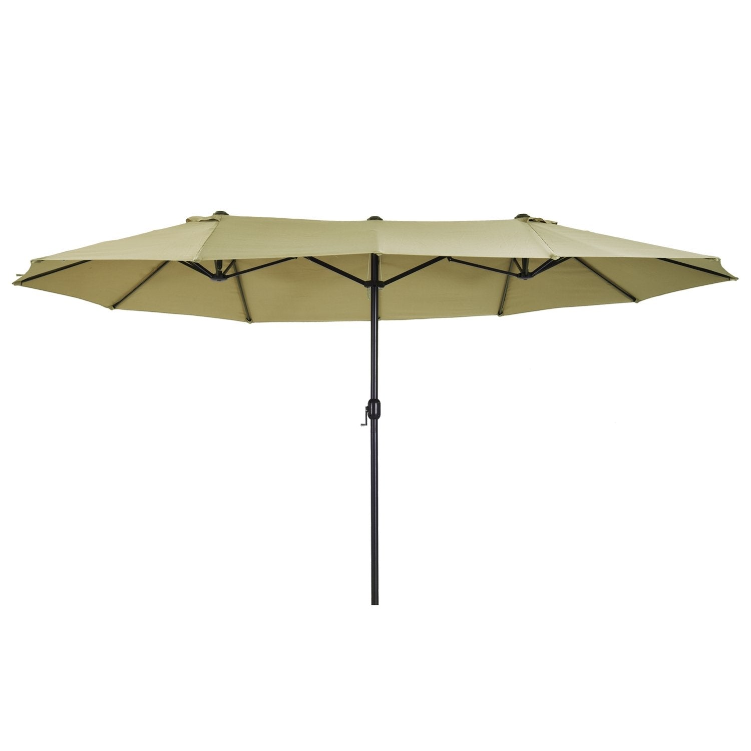 Parasol Market Paraply Dubbelparasoll Med Handvev Light Coffee Oval 460 X 270 X 240 Cm