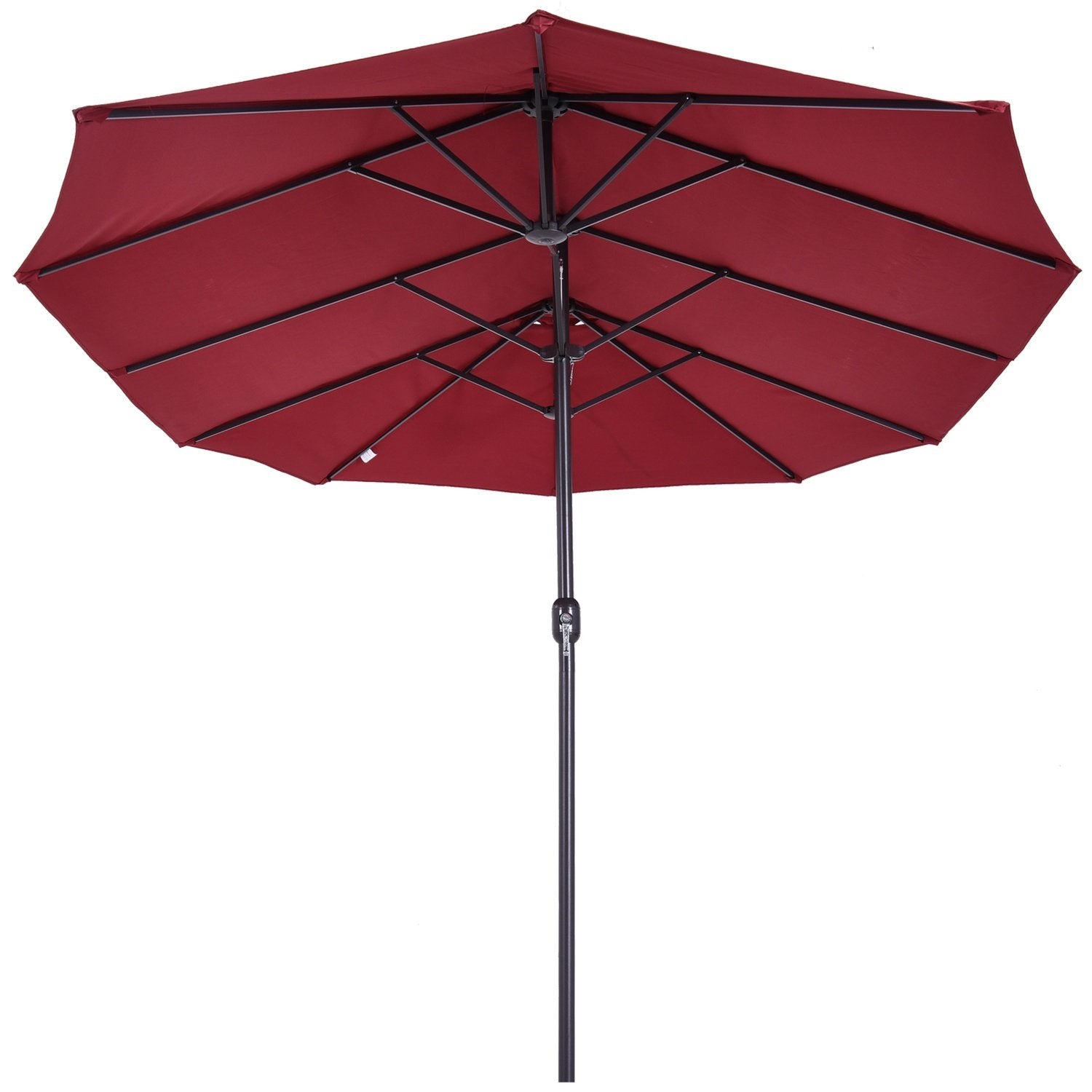 Parasol Garden Paraply Market Paraply Double Parasol Patio Paraply Med Handvev Vinröd Oval 460 X 270 X 240 Cm