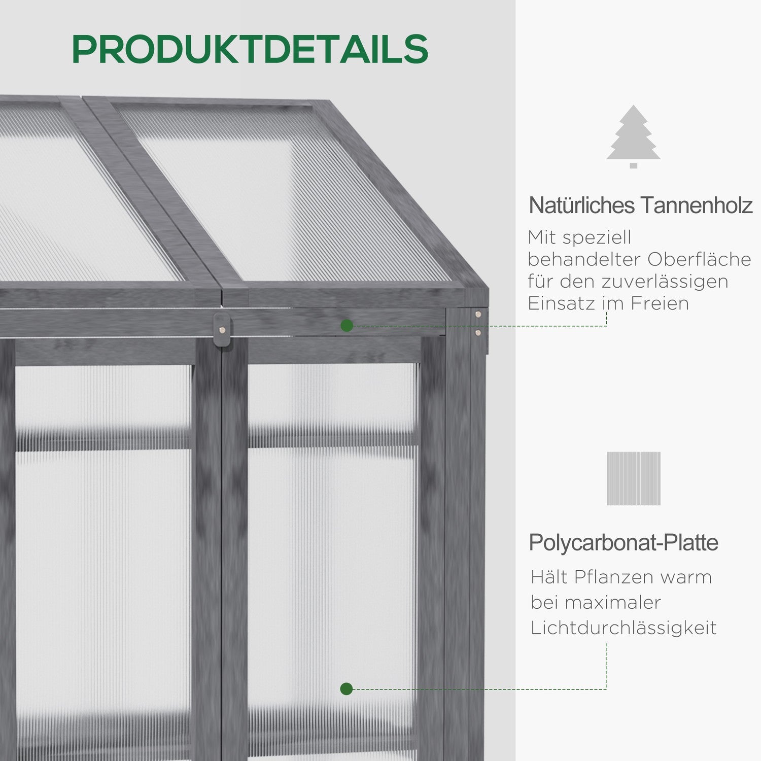 Drivhus med kall ram, 3 hyllor, vintersäker