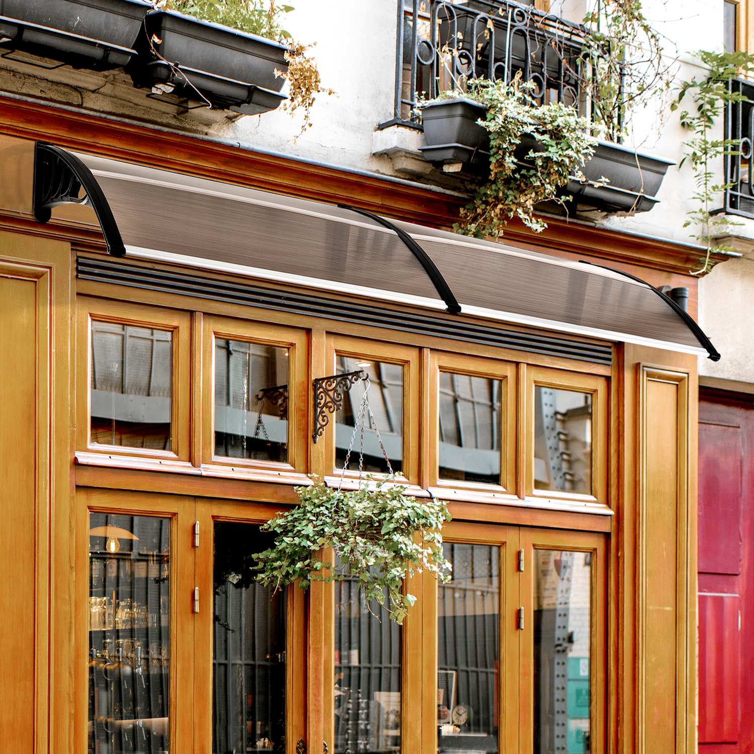 Dörrkapell i polykarbonat, sol- & regnskydd, 75x195 cm