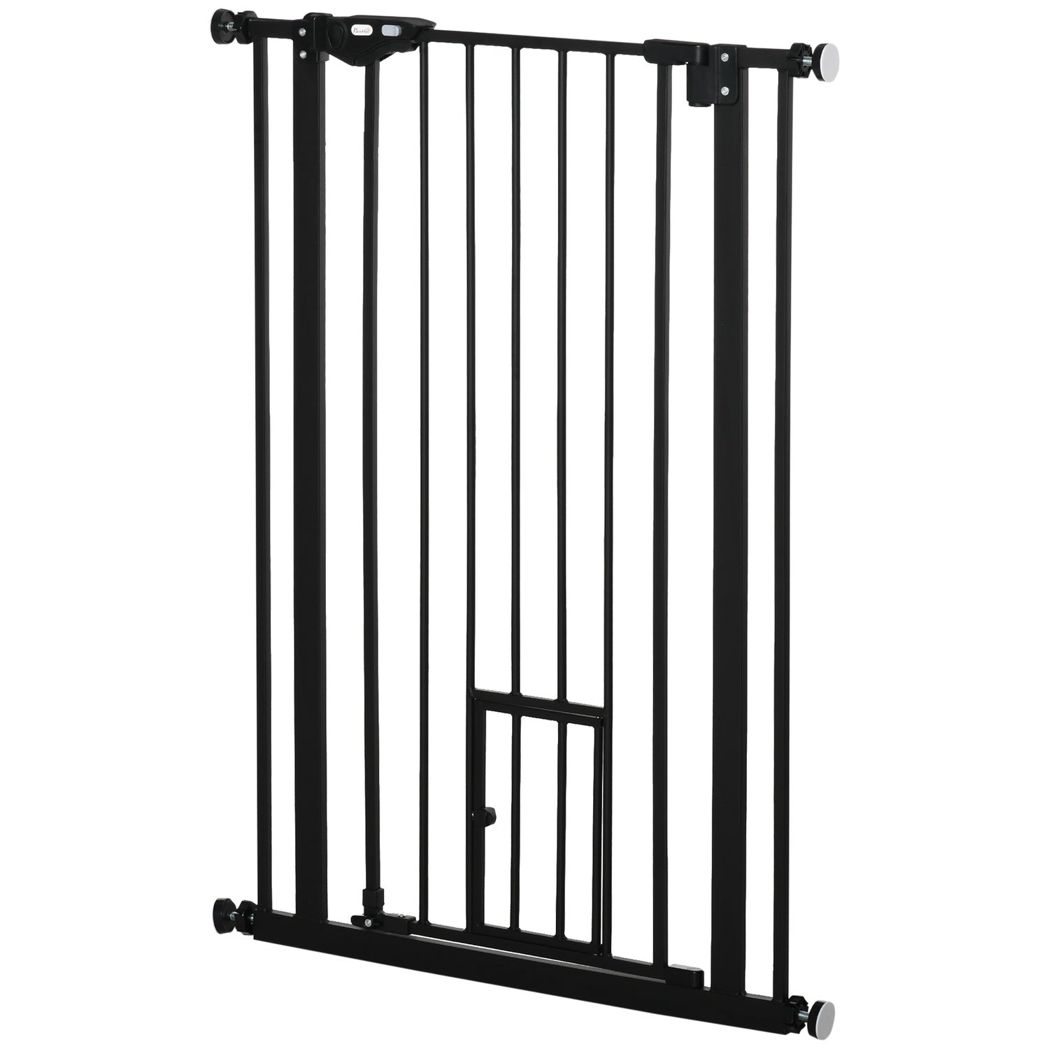 Justerbar hundgrind med autolås | 74-80x104cm, No-Drill, Svart