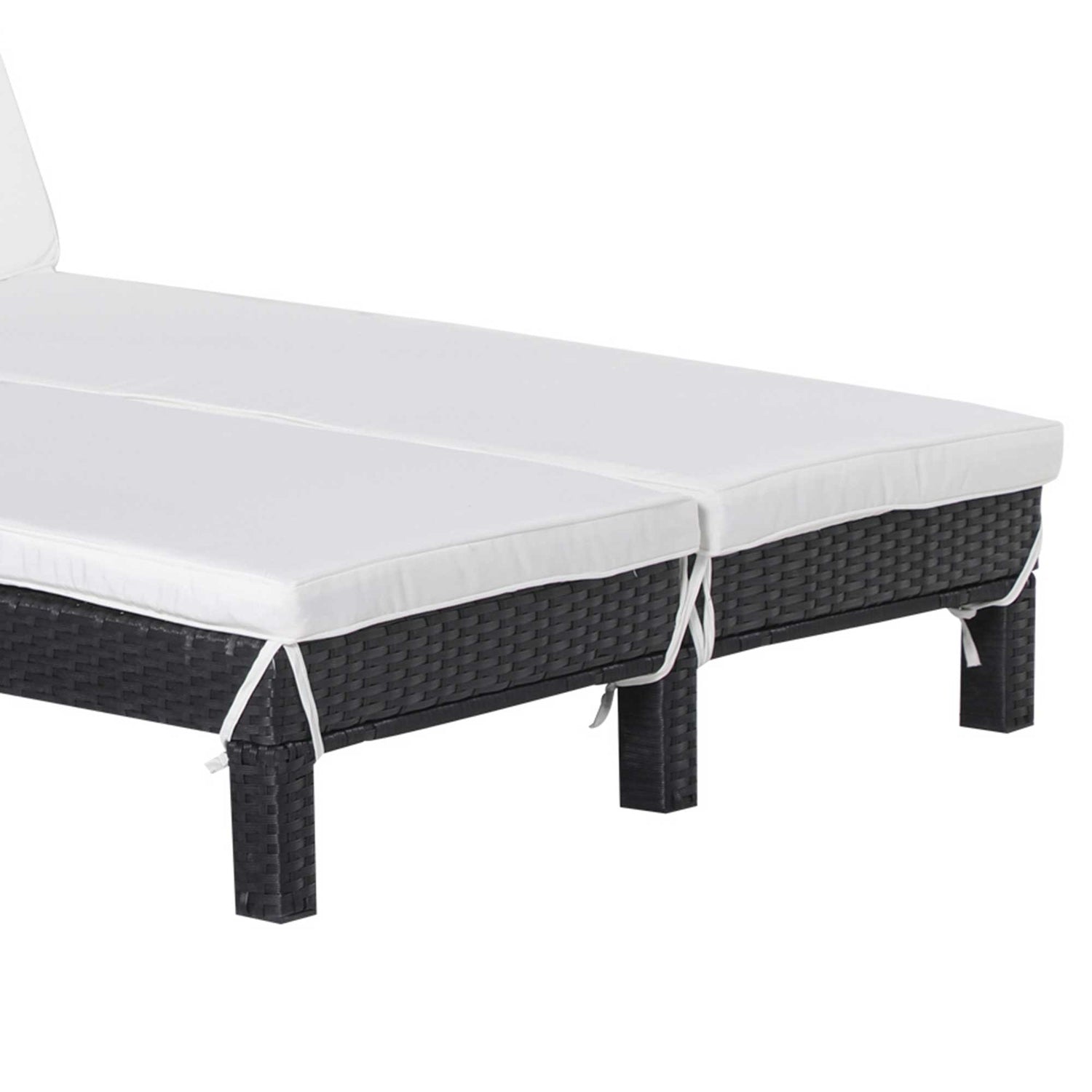 Dubbel solstol för 2, justerbart ryggstöd, grå rotting