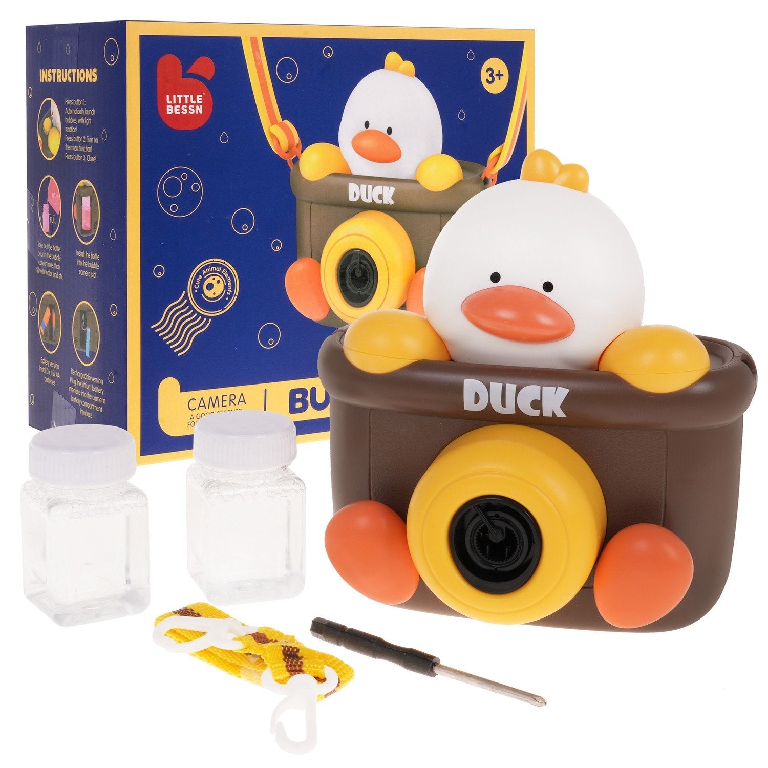 Duck Bubble Camera Toy med musik och ljus