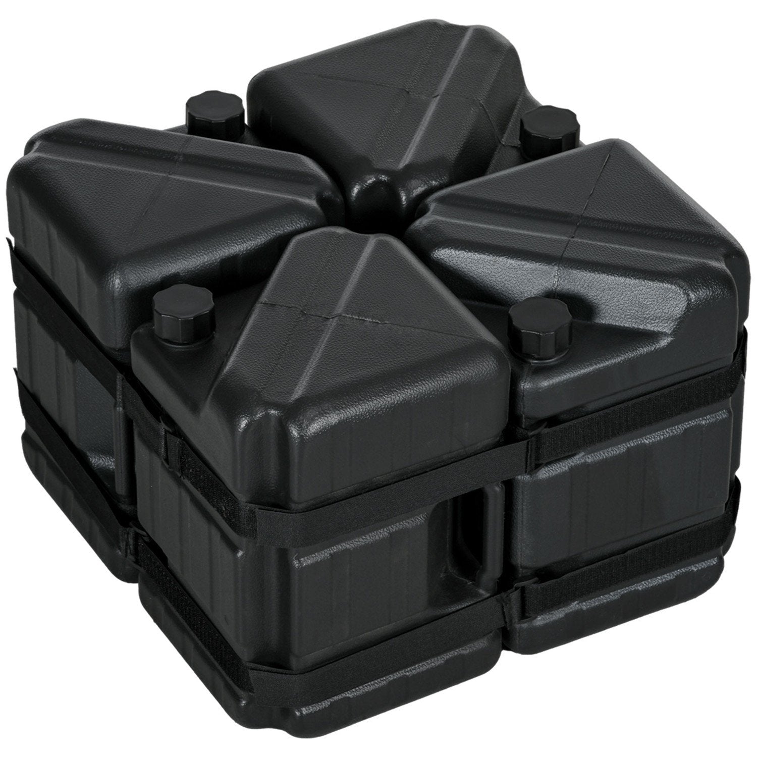 Gazebo Weights Set Med 4 Fot Vatten/Sandfyllbar Hdpe Svart