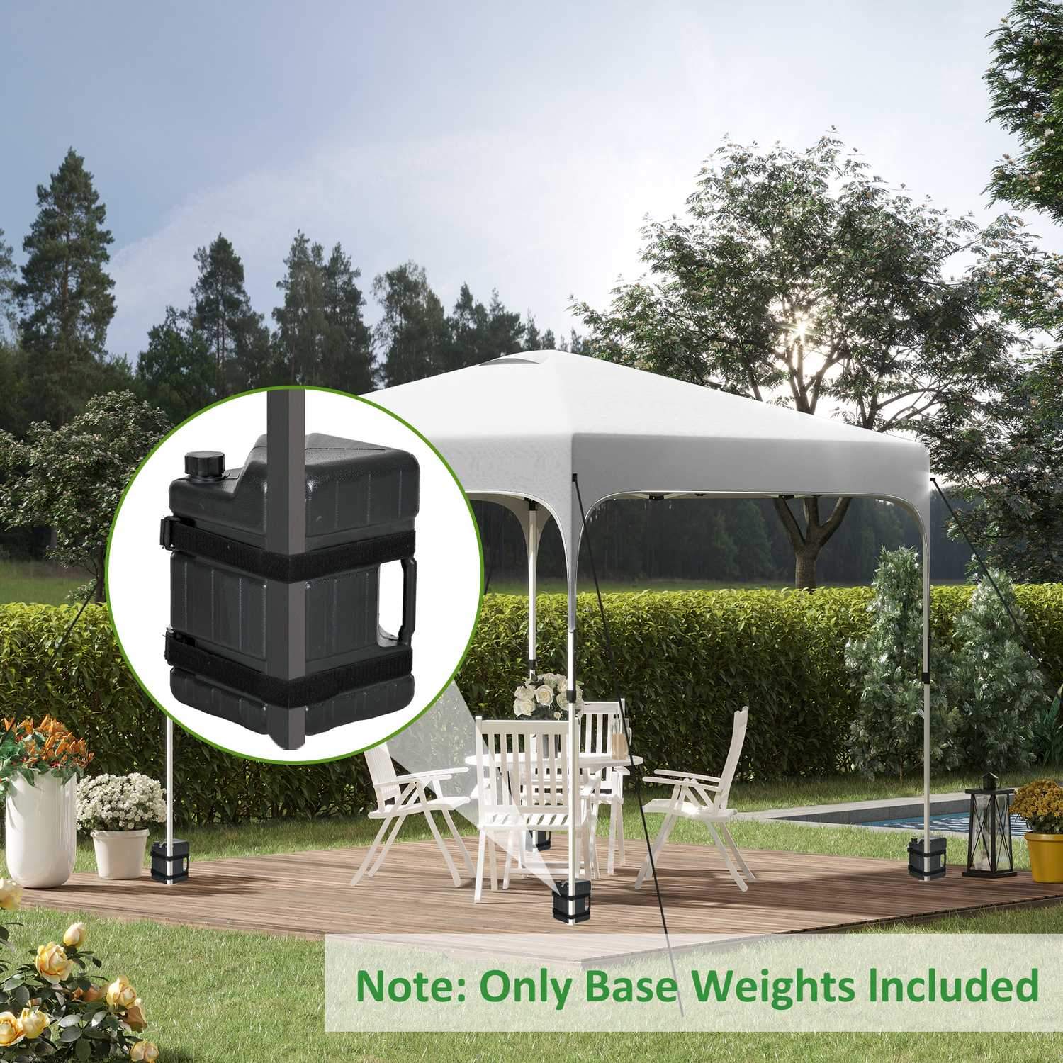 Gazebo Weights Set Med 4 Fot Vatten/Sandfyllbar Hdpe Svart