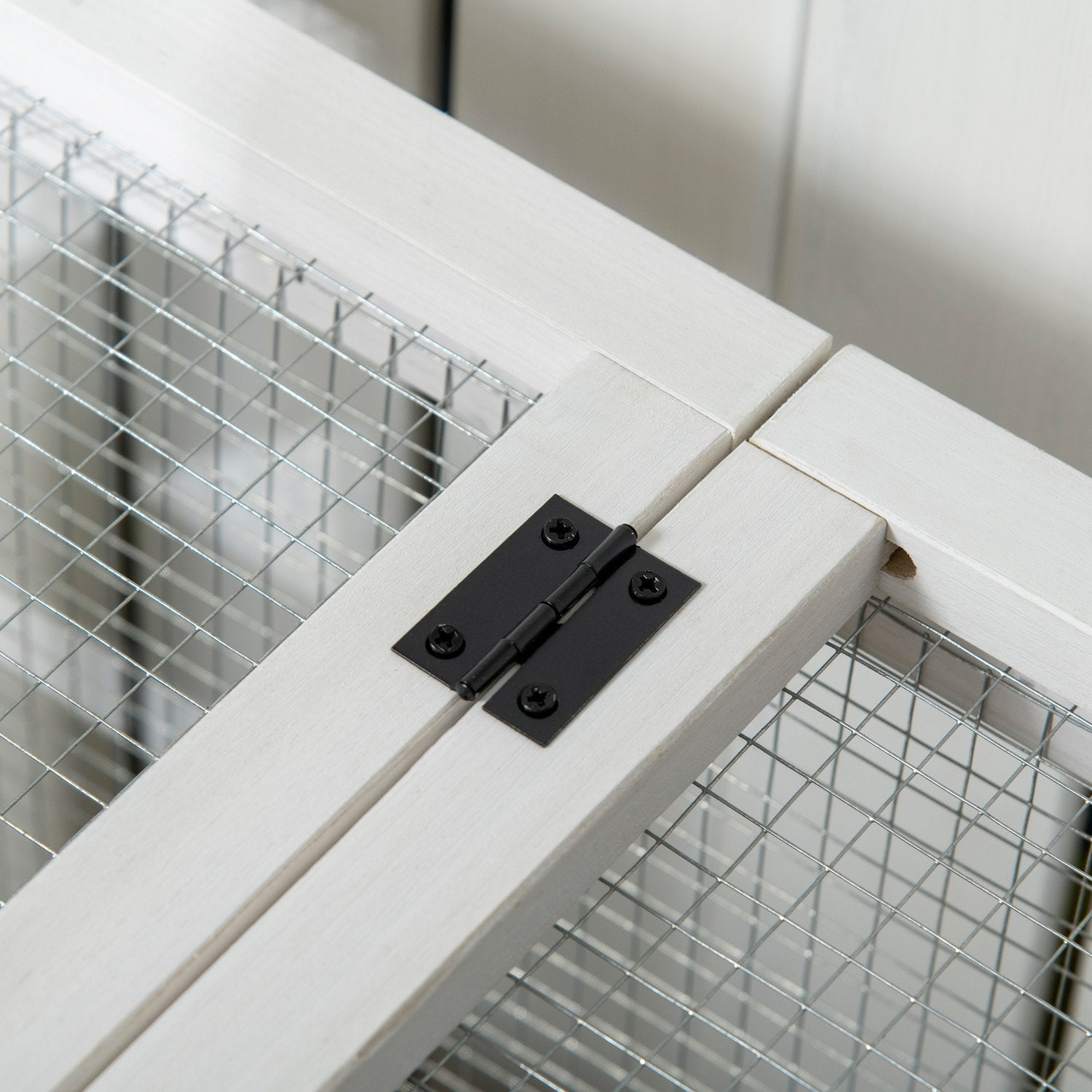 Dvärgkaninbur, trä, med bricka och hölje, inomhus/utomhus