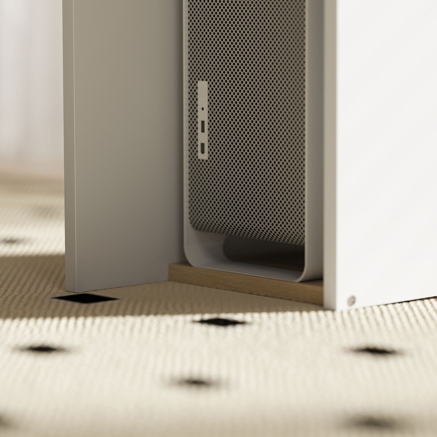 Ek Datorbord – 113 x 45 cm, Stålram, Öppna hyllor