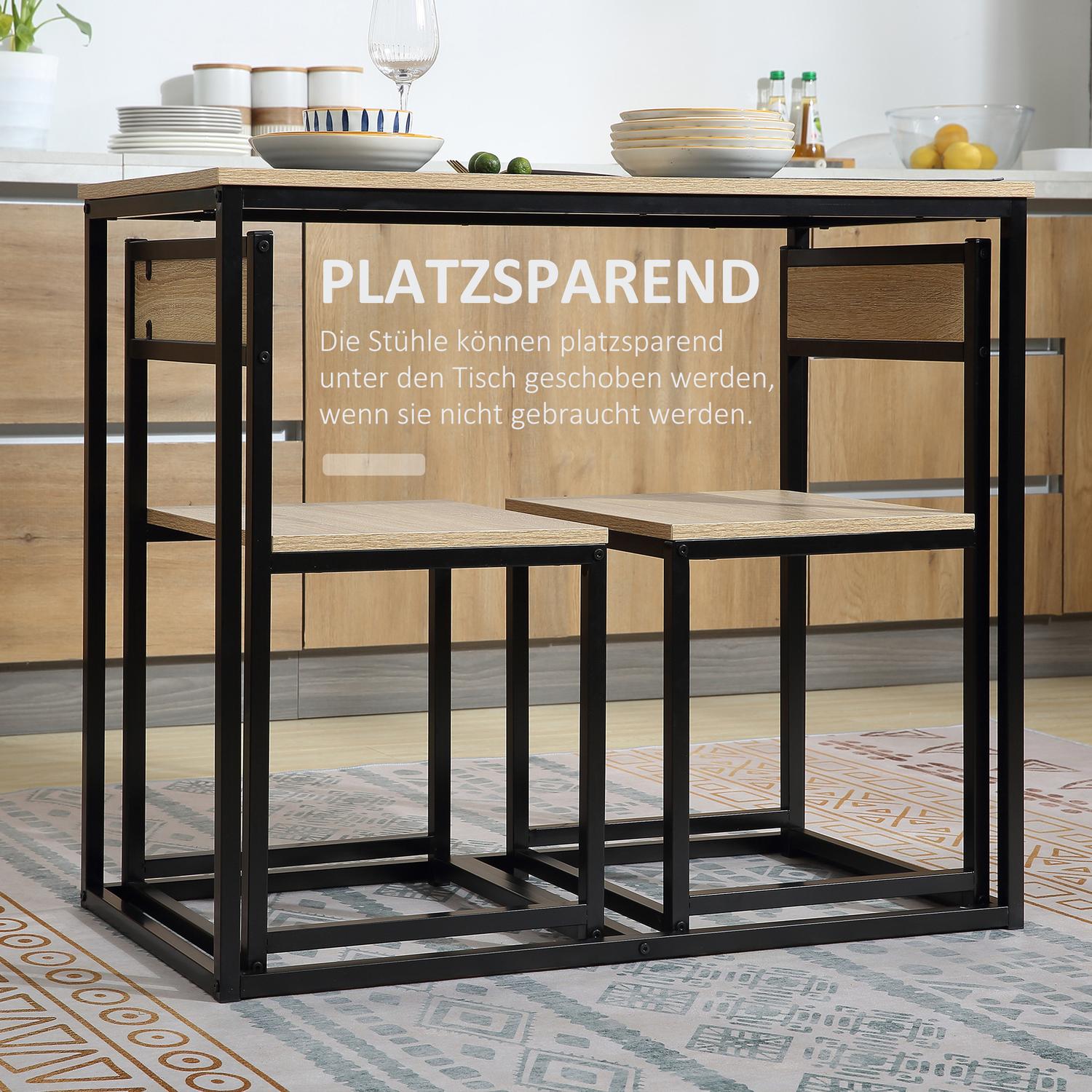 Ek Matbordsset – 2 stolar, liten utrymmeslösning