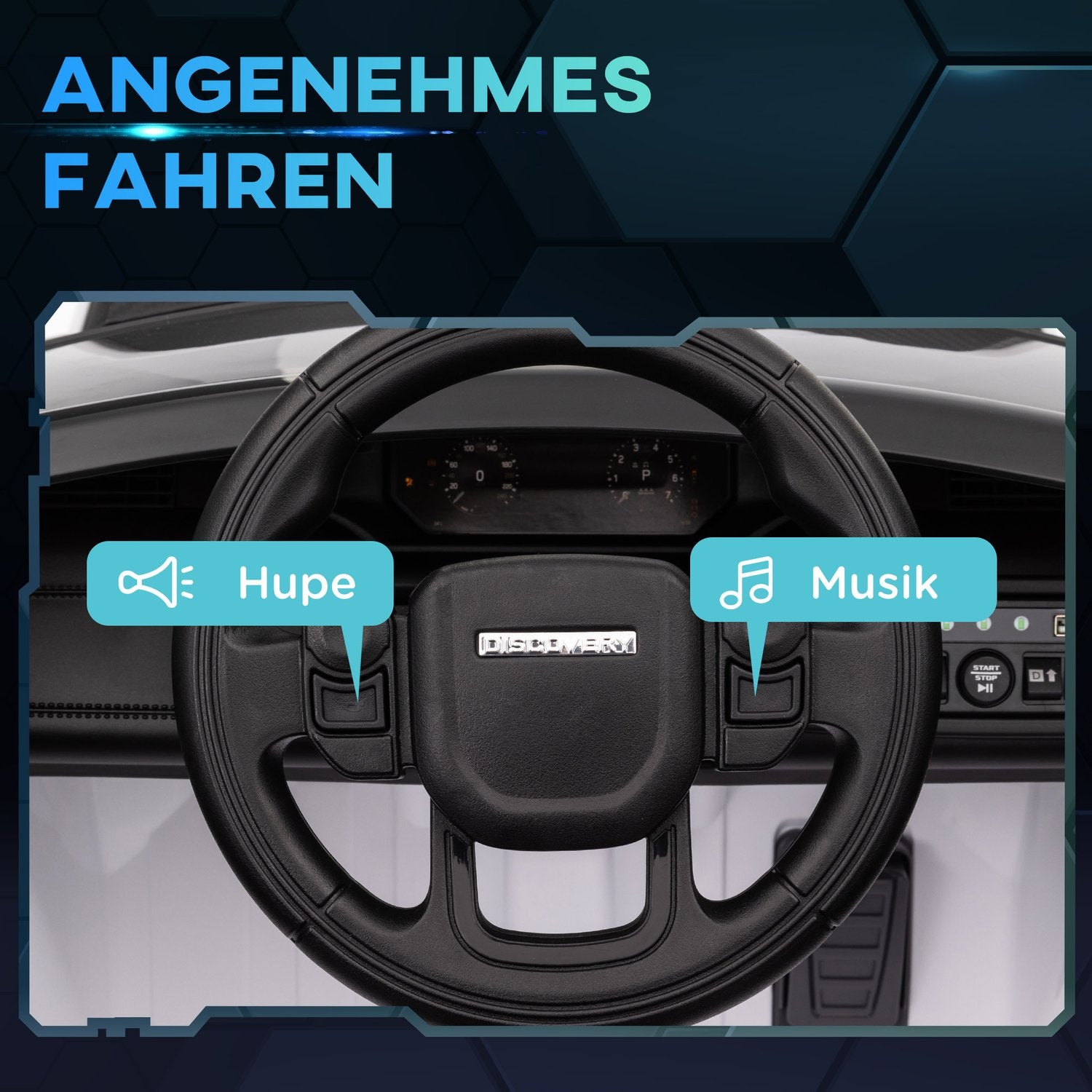 Elbil för barn med fjärrkontroll, LED-lampor, musik, 12V