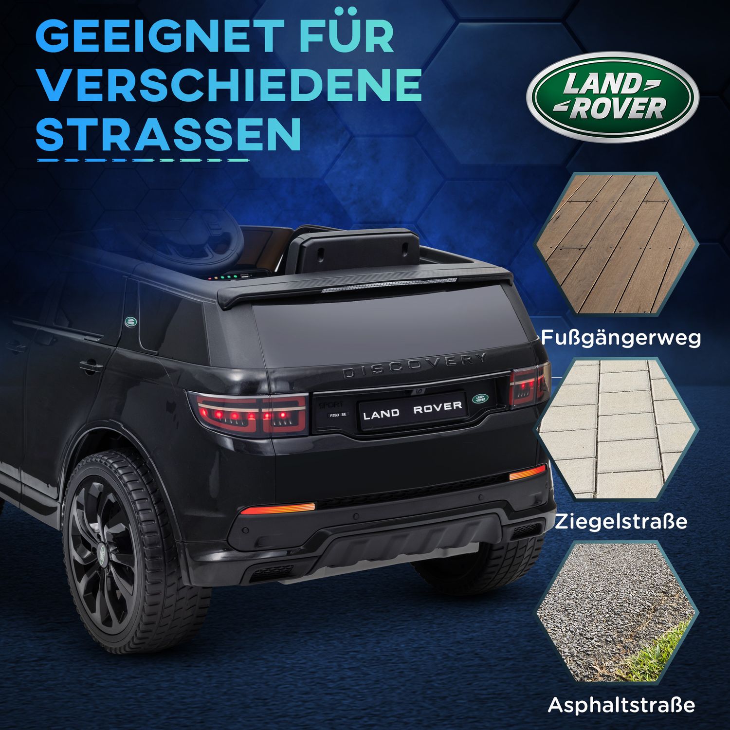 Elbil för barn med fjärrkontroll, lampor & musik