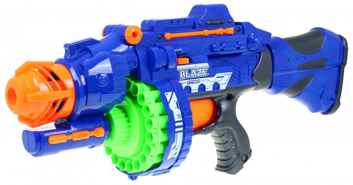 Electric Blue Foam Dart Rifle - 20 Round Magazine