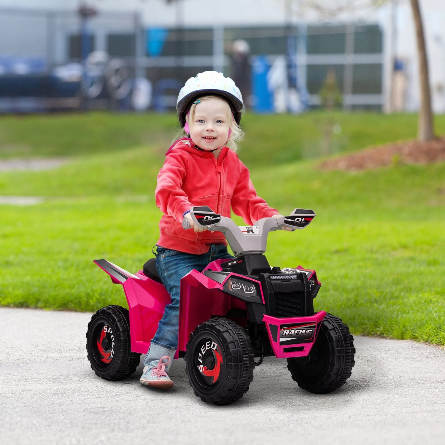 Elektrisk Fyrhjuling För Barn, Miniel Fyrhjuling Med Framåt- Och Backfunktioner, 6 V Elfordon För Barn 1,5-3 År, 2,5 Km/H, Rosa