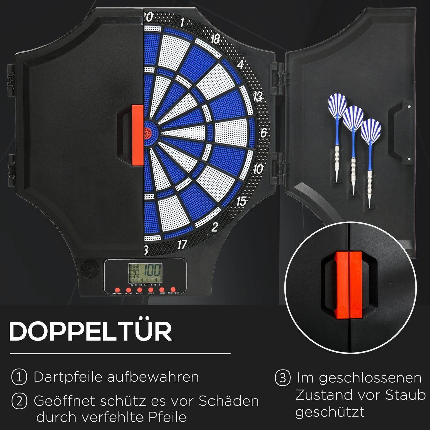 Elektronisk Darttavla Darttavla Med 12 Pilar, Utbytestips, Dartmaskin, Lcd-Skärm, För 8 Spelare