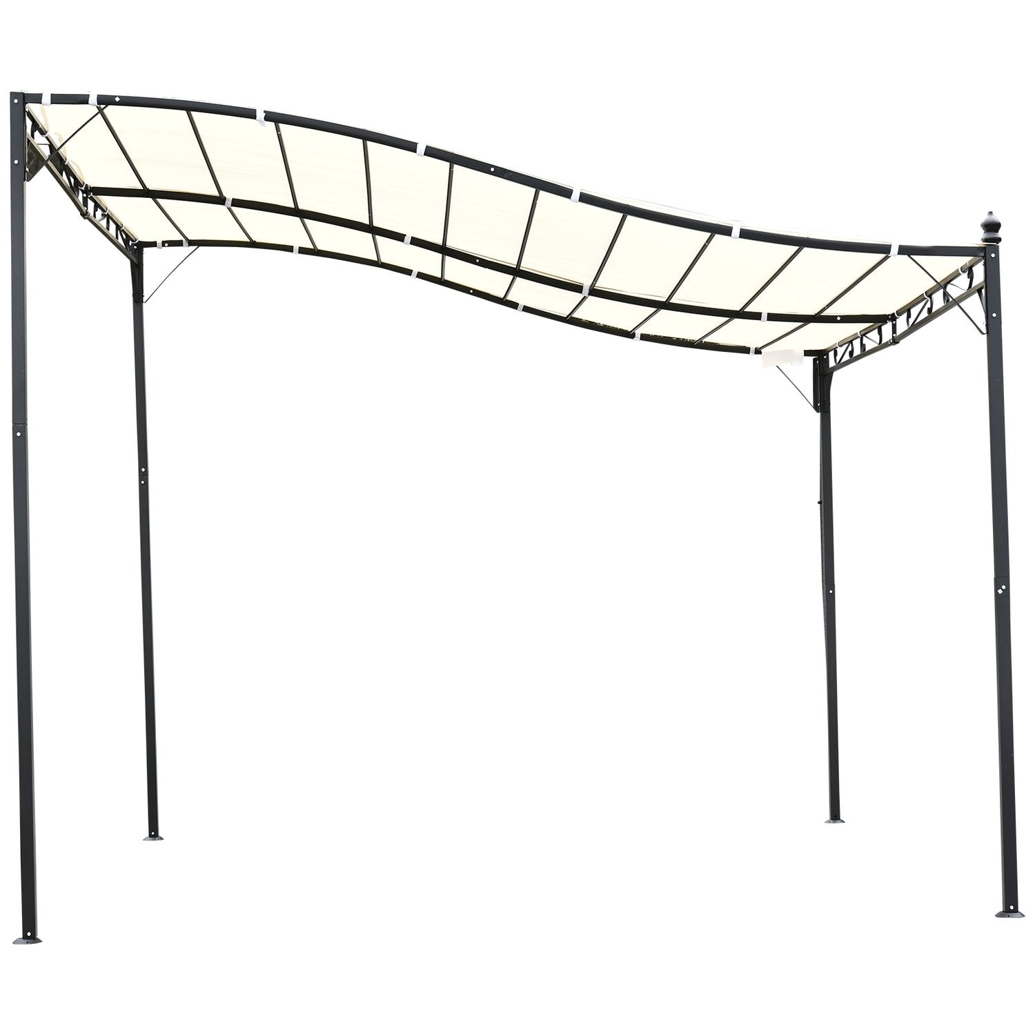 Pergola Garden Gazebo Baldakin Tält Metall, Kräm, 297X297Cm