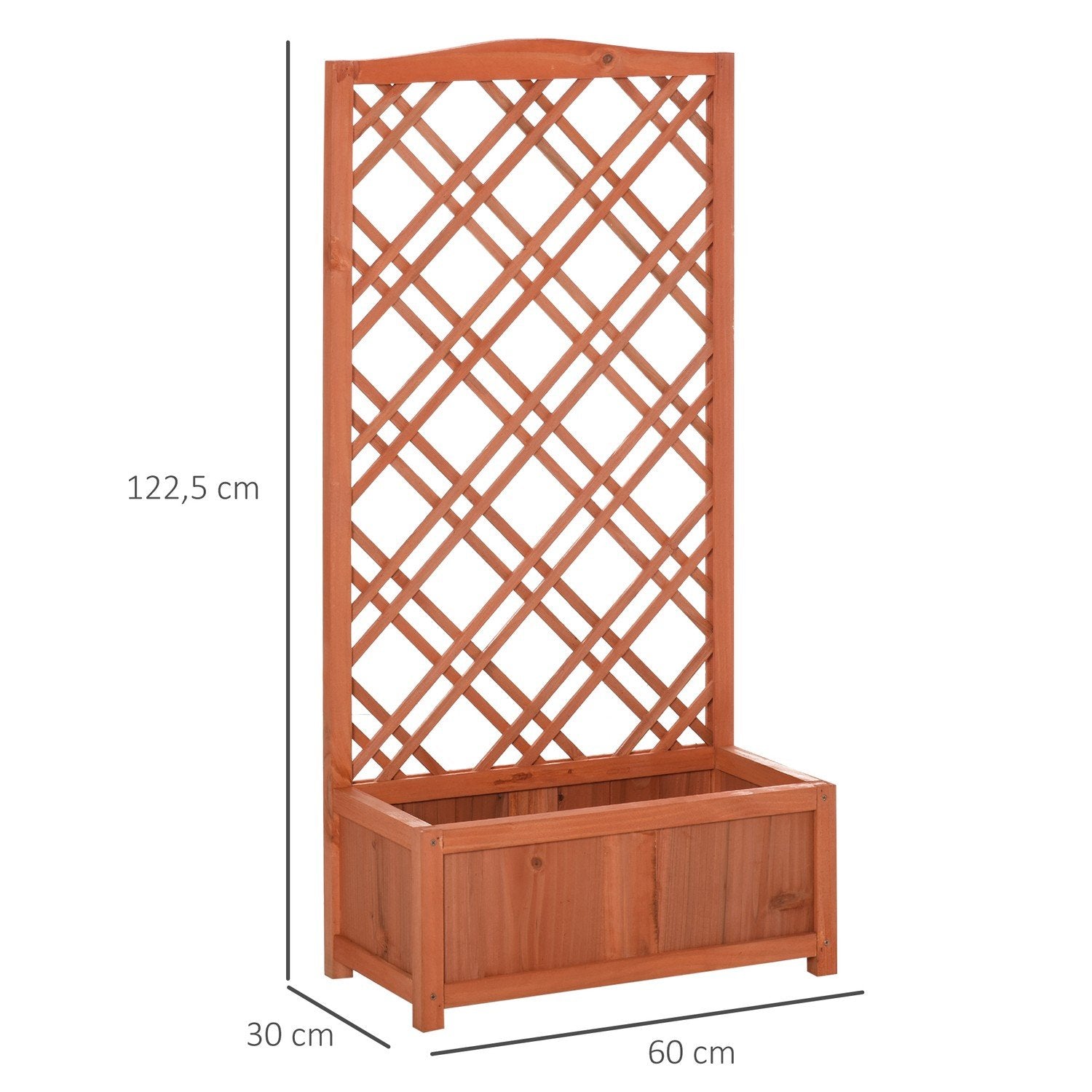 Plant Box Blomstativ Med Spaljé, Trä, Gul, 60X30X122,5Cm