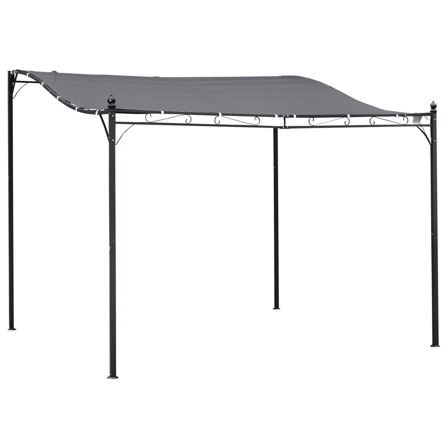 Pergola Garden Gazebo Gazebo Baldakin Tält Metallgrå 297X297Cm