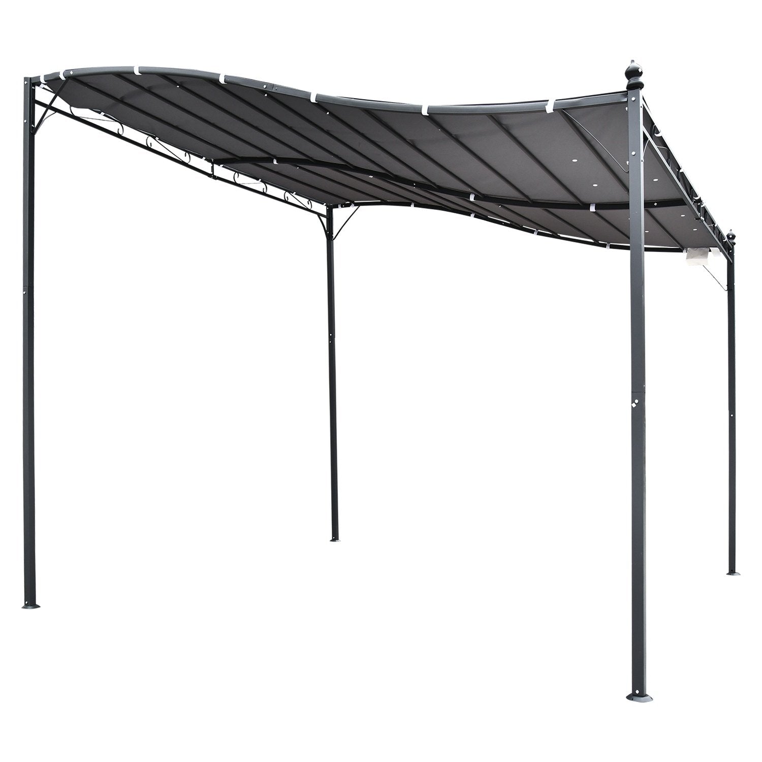 Pergola Garden Gazebo Gazebo Baldakin Tält Metallgrå 297X297Cm