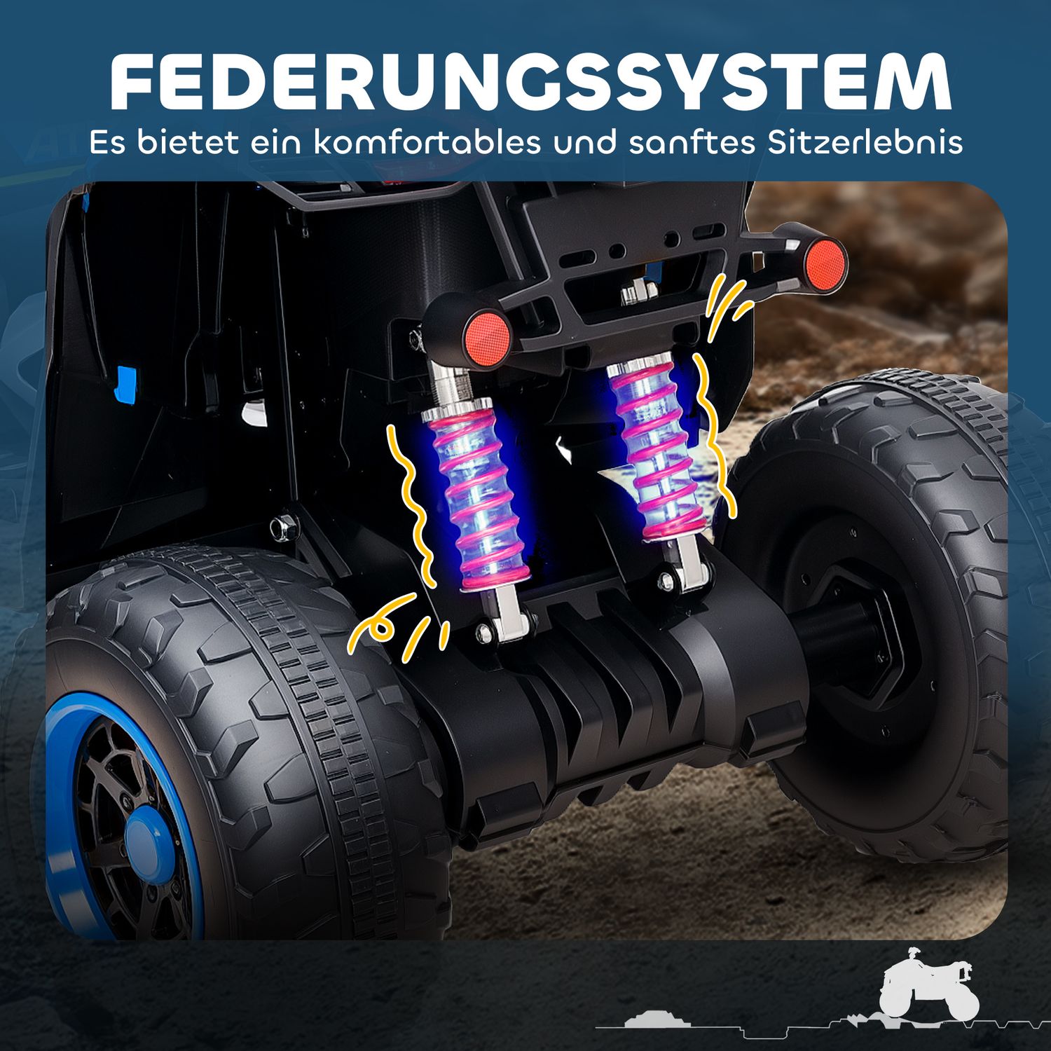 Elektrisk Quad för barn – 12V, LED-lampor, USB och musik