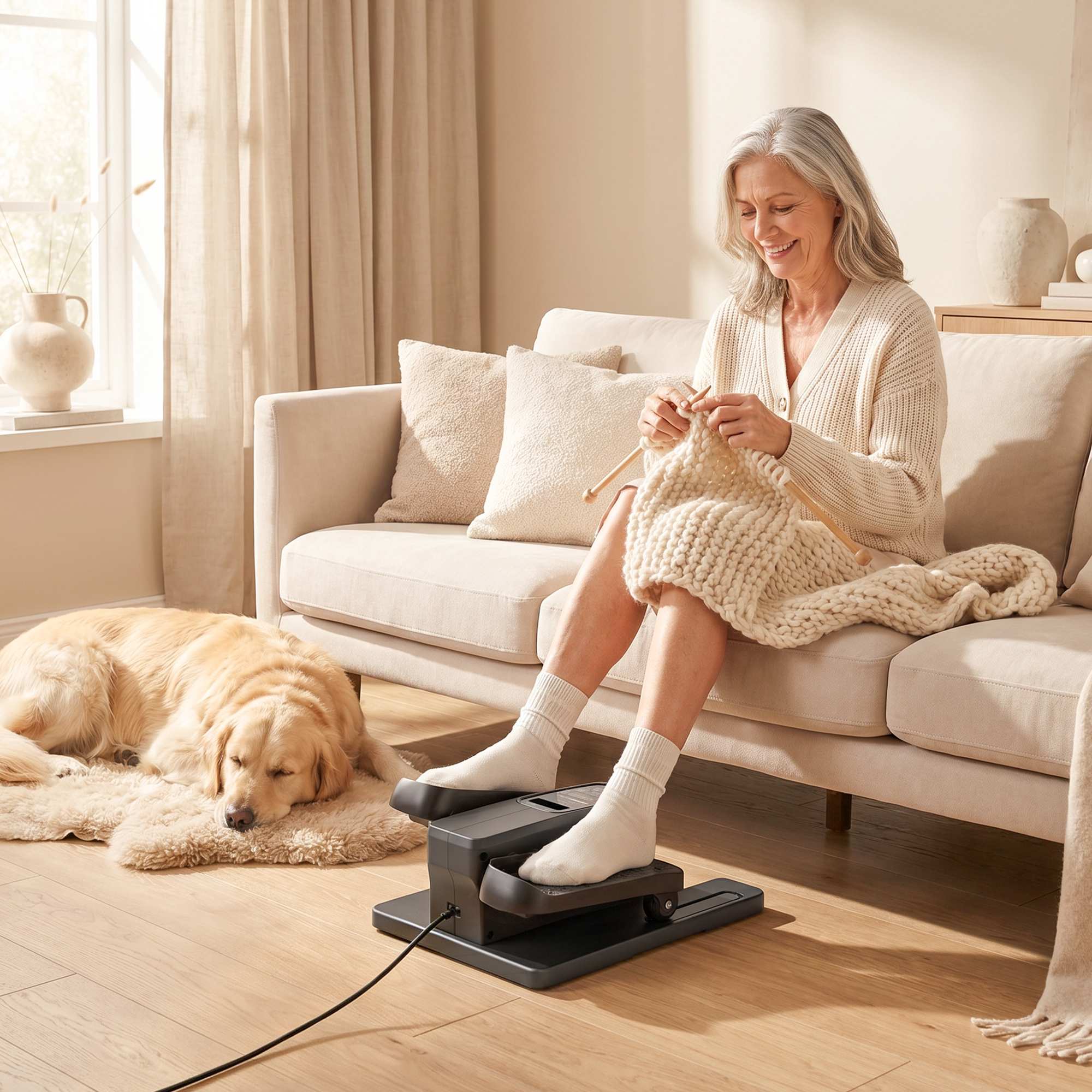 Elektrisk crosstrainer för underbord, fjärrkontroll, LED, 12 hastigheter