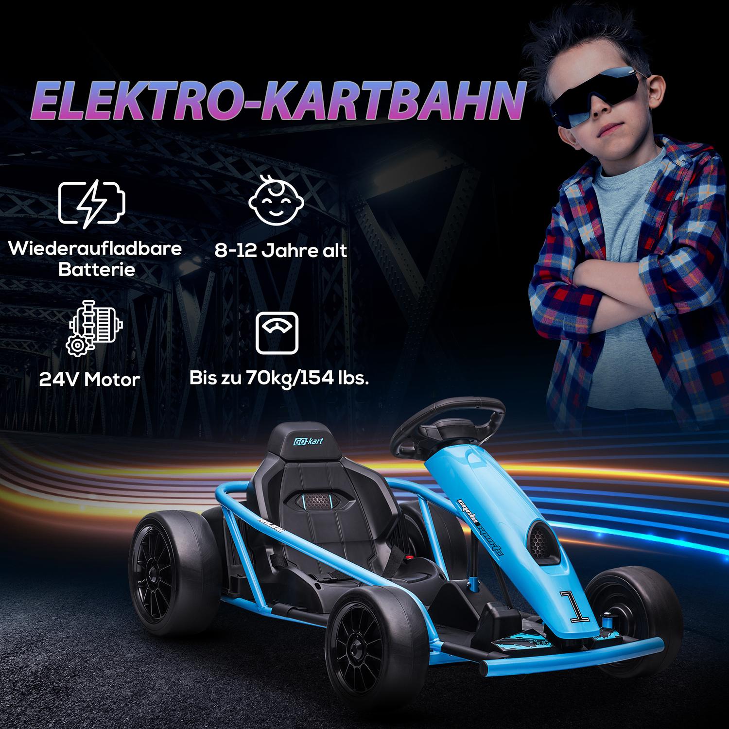 Elektrisk gokart för barn 24V med musik & säkerhetsbälte
