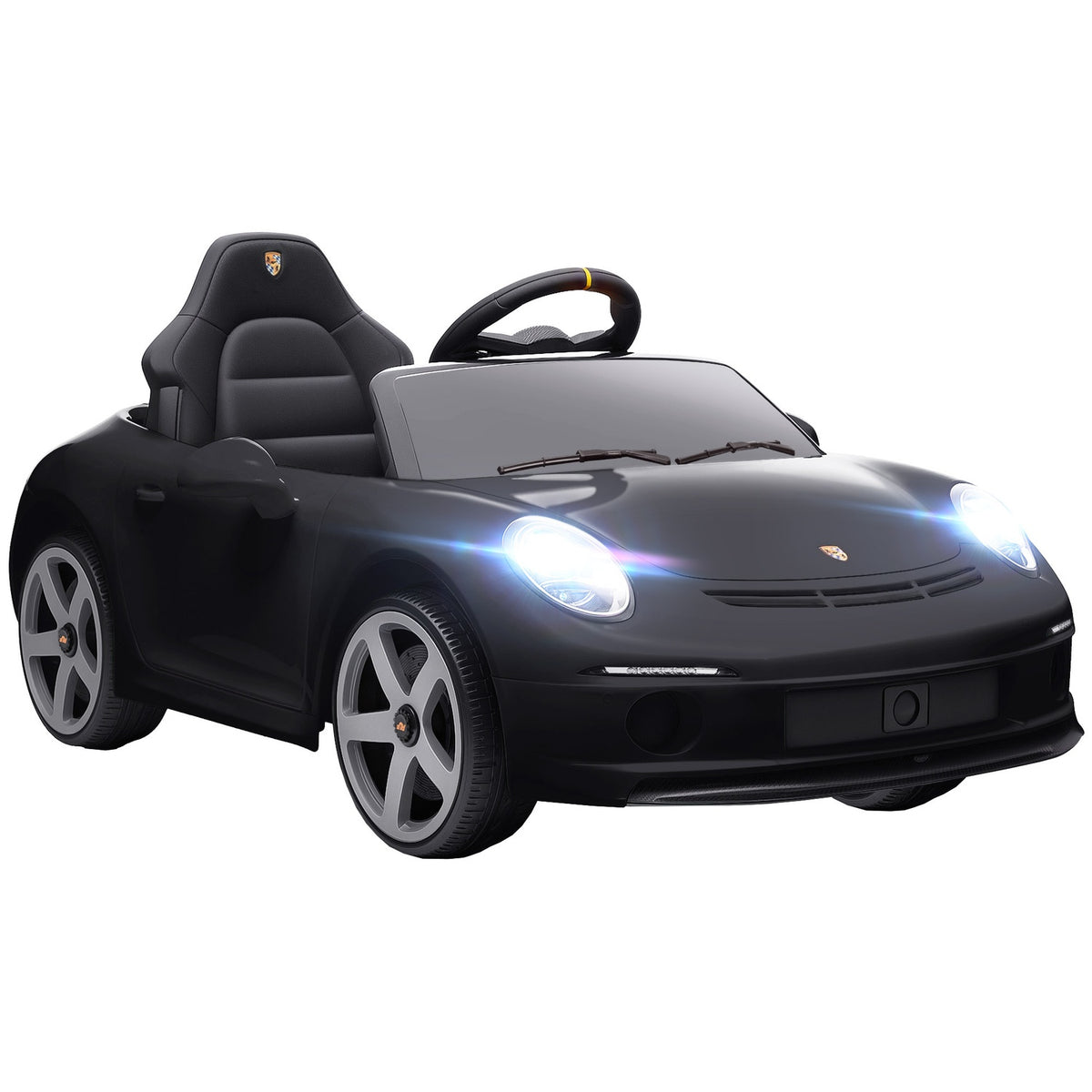 Elektrische kinderauto, afstandsbediening, muziek, zwart