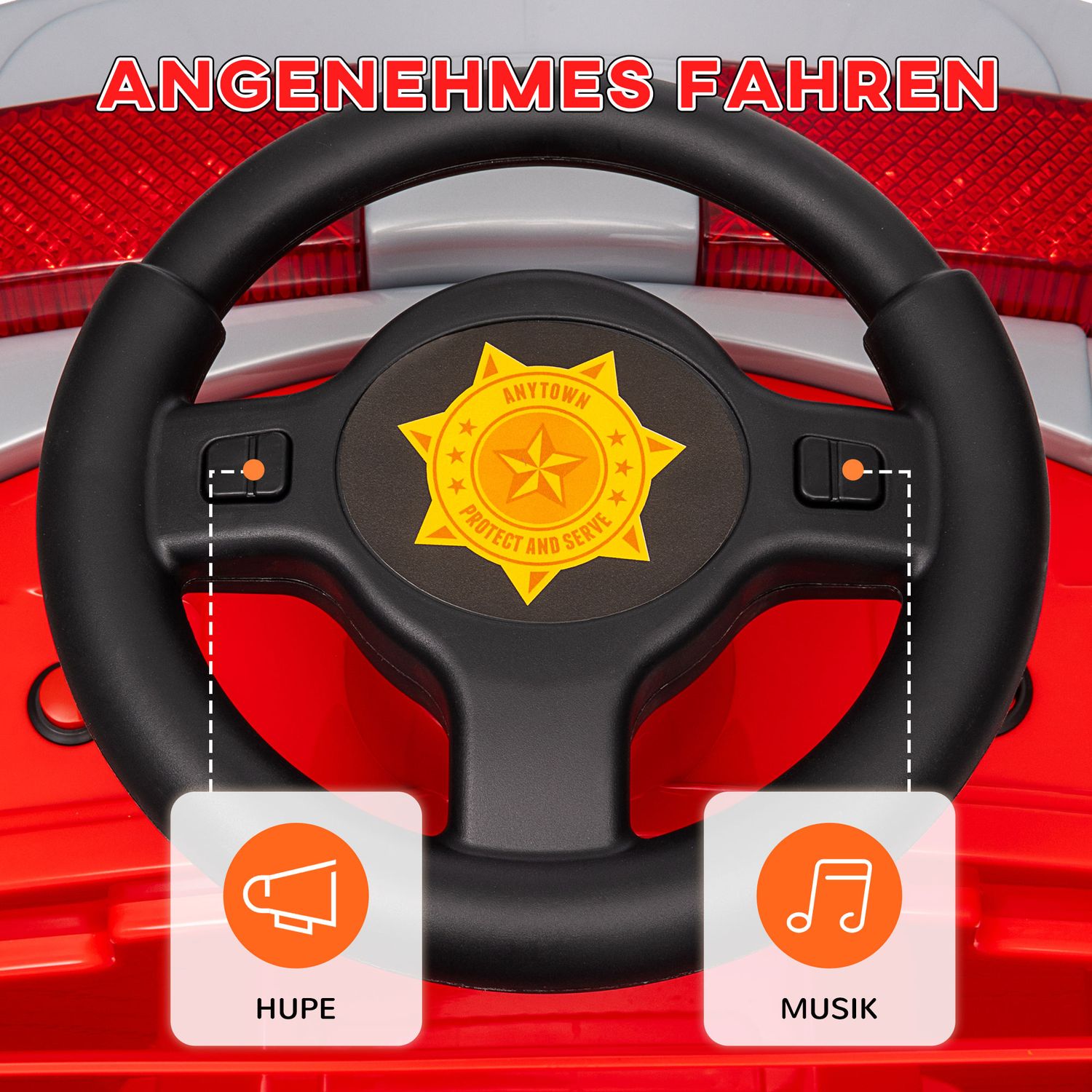 Elektrisk åkbil för barn, musik och ljus, åldrarna 3-5