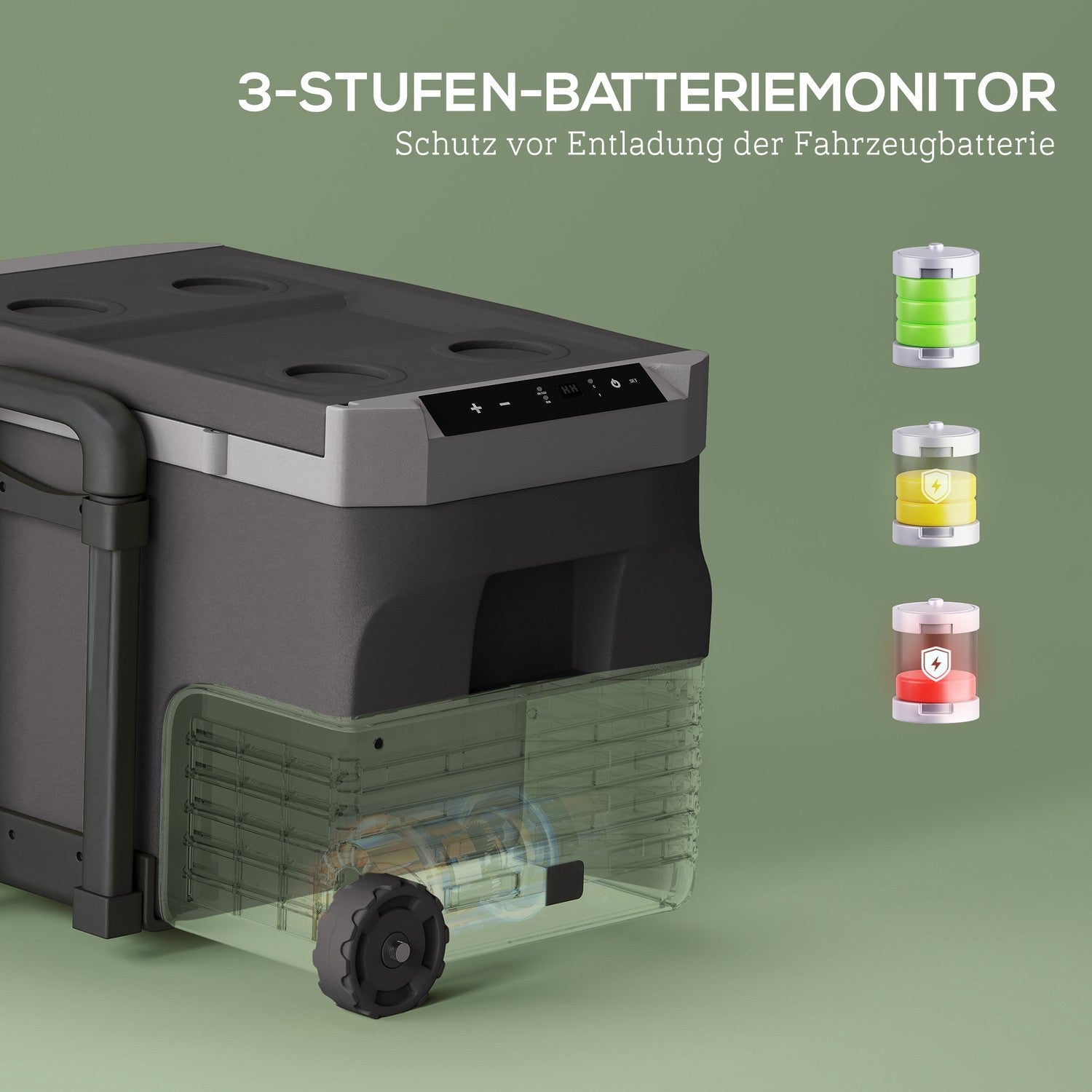 Elektrisk kylbox, 30L, LED, ECO Mode, 12/230V, Svart