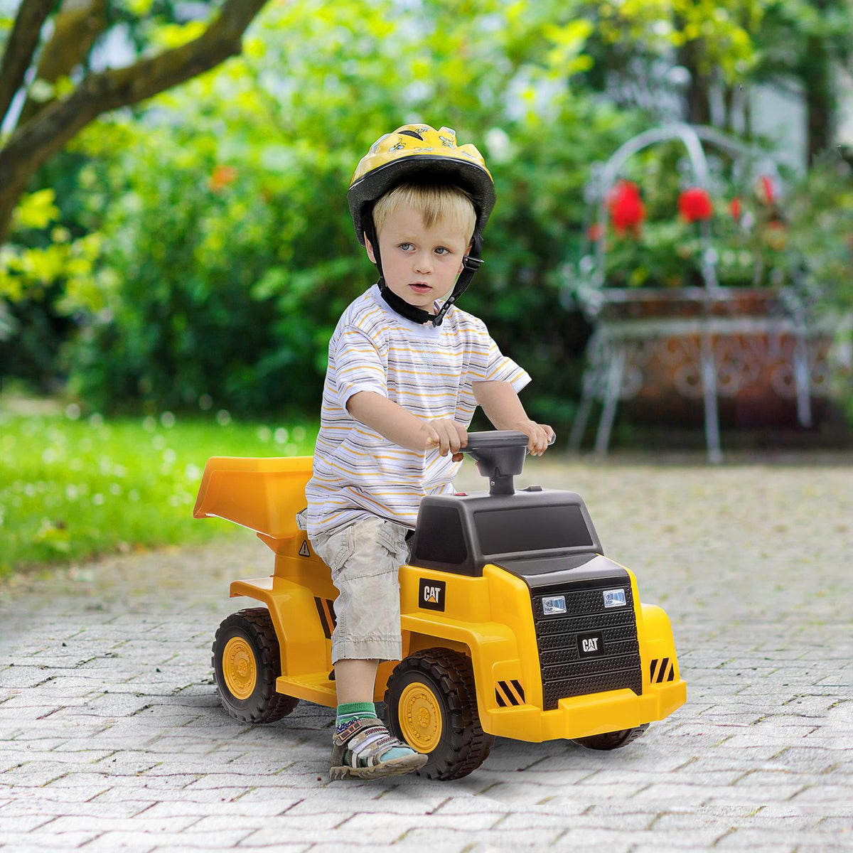 Elektrische speeltractor met claxon en kantellader