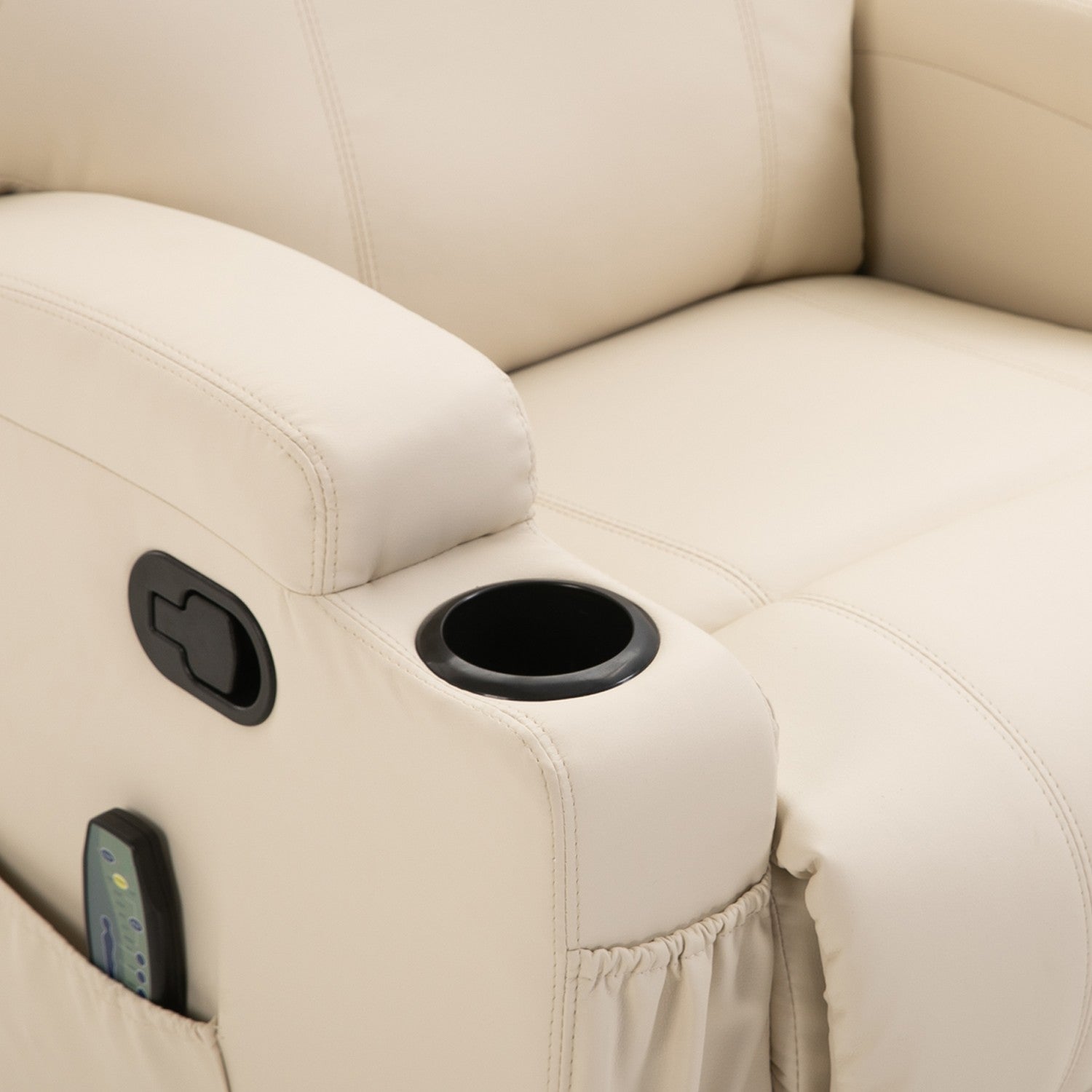 Elektrisk liggmassagestol, 5 lägen, krämvitt läder