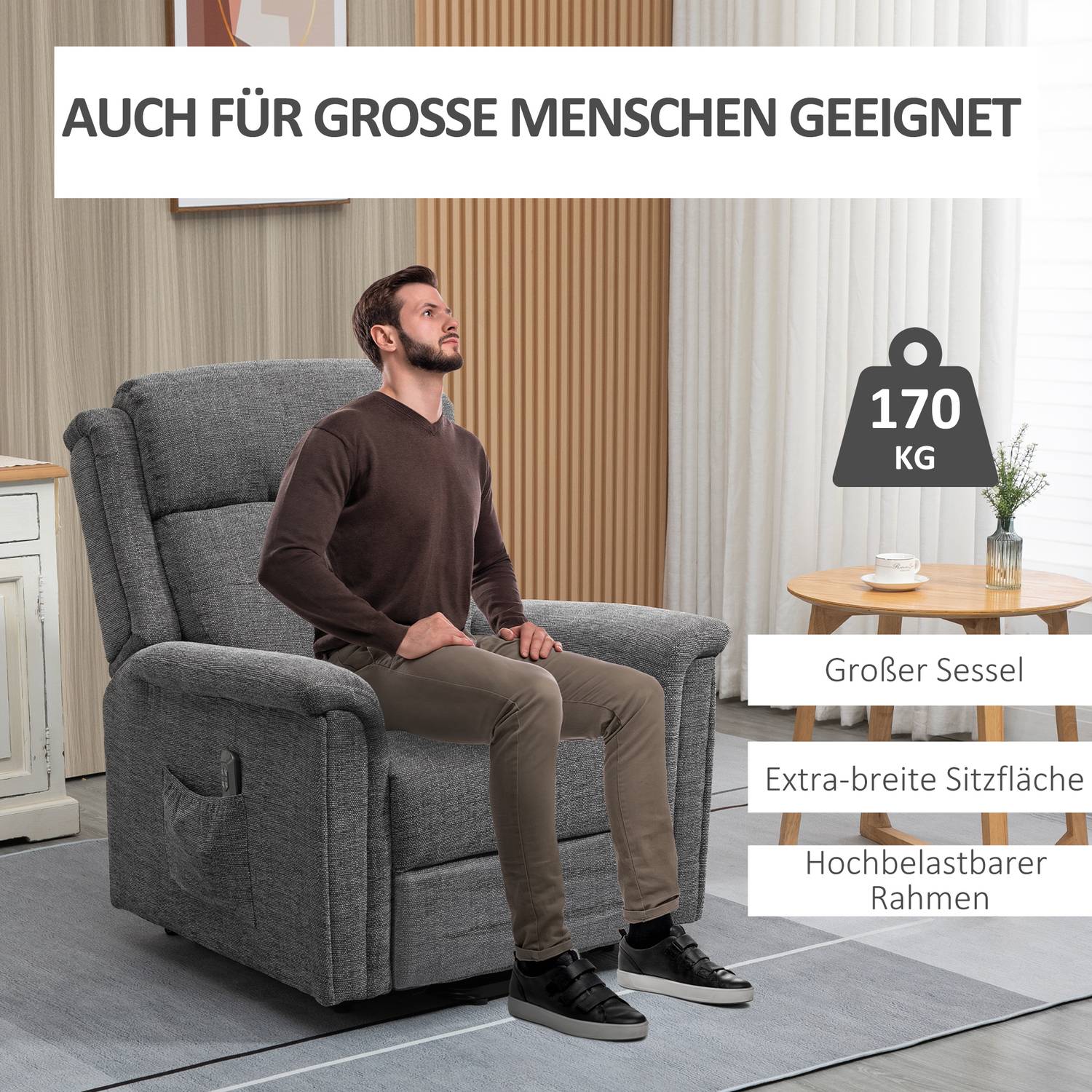 Elektrisk liggstol, fjärrkontroll, kapacitet 170 kg