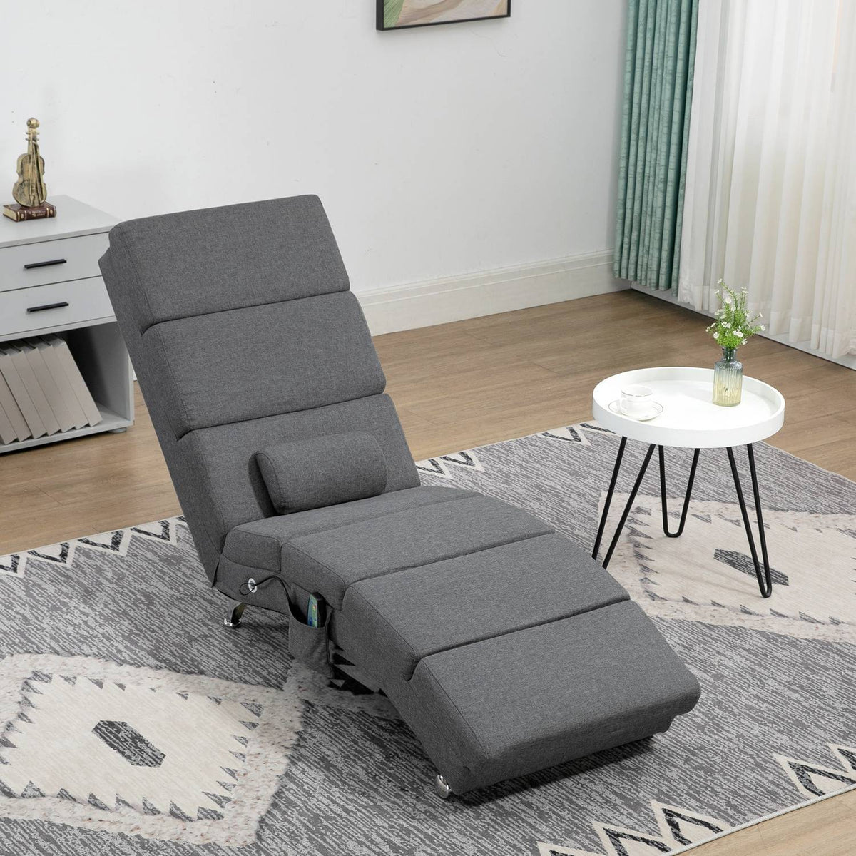Elektrisk massagestol, hopfällbar med fjärrkontroll