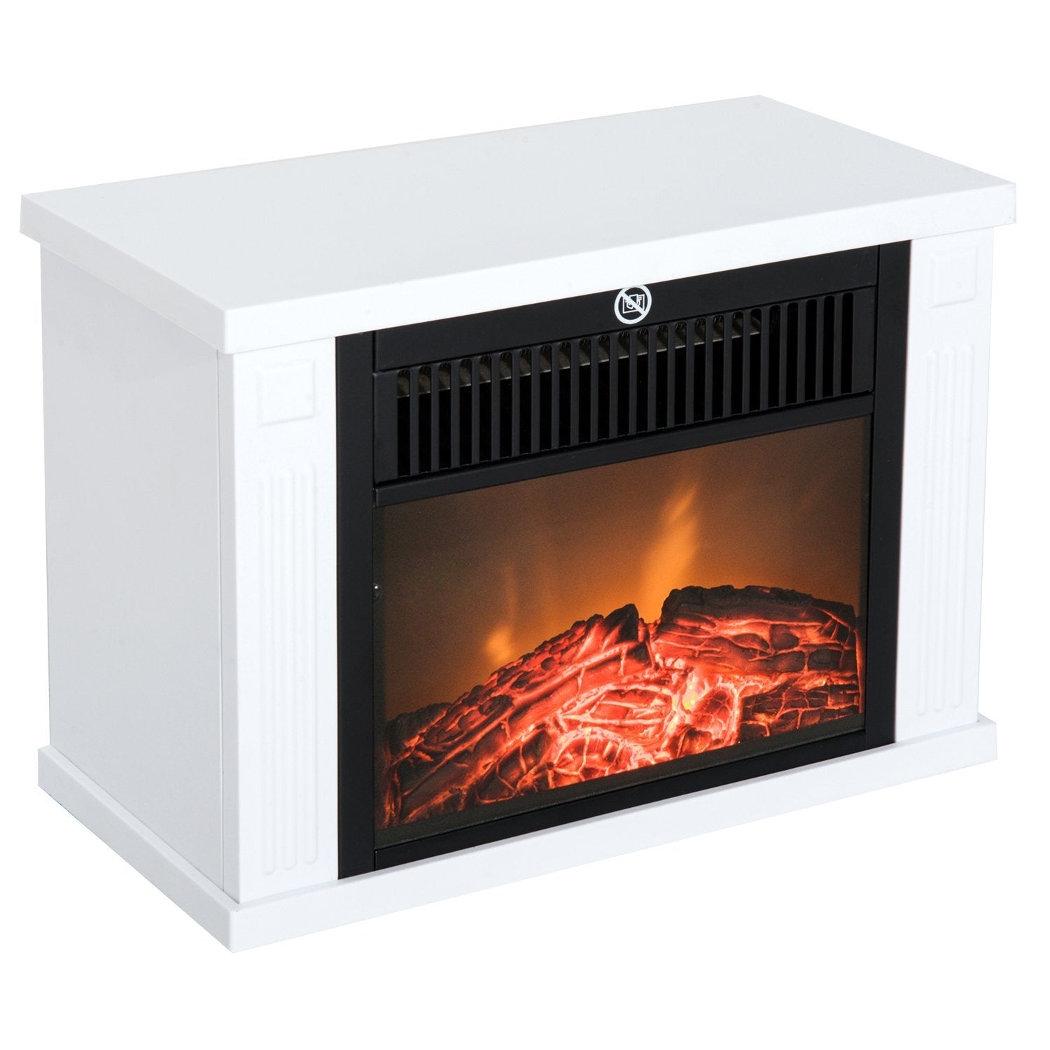 Elektrisk öppen spis med Flameffekt, 1200W, Vit