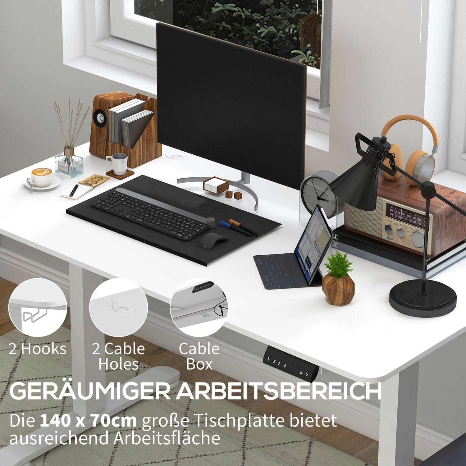 Elektriskt höj- och sänkbart skrivbord med minne och anti-kollision