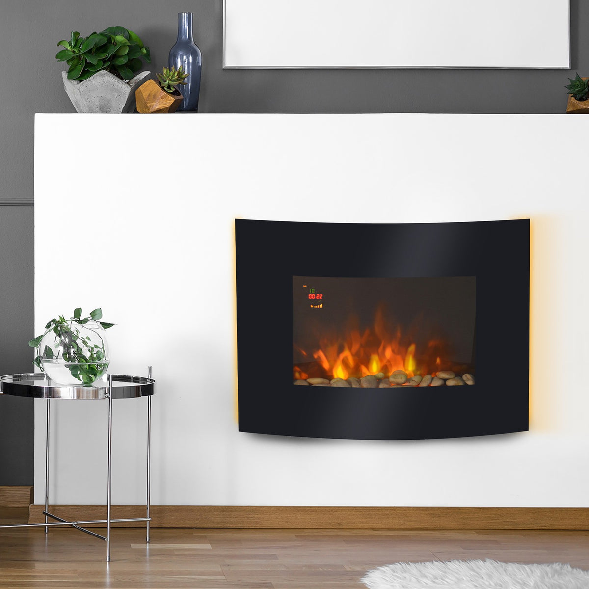 Elektrický nástěnný krb 65cm – útulný doplněk atmosféry