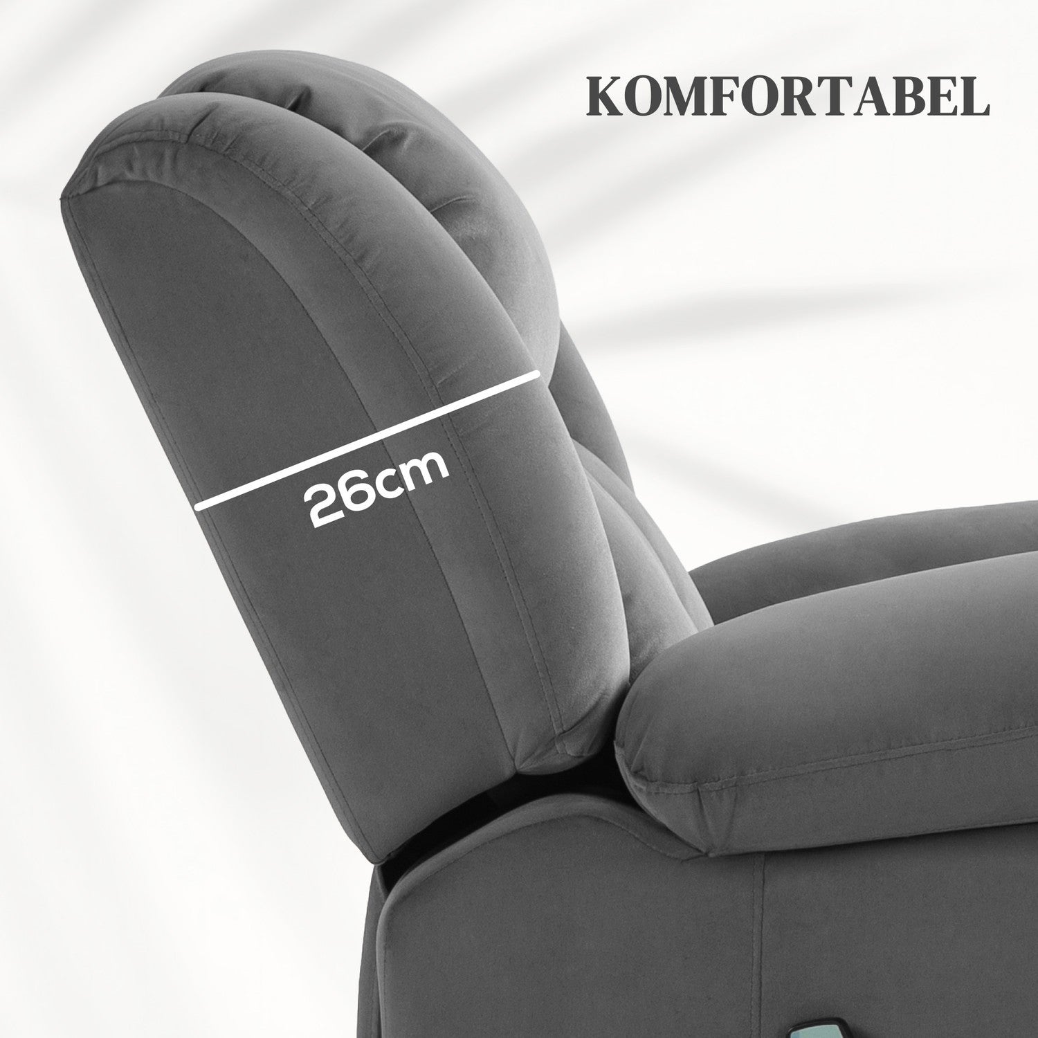 Elektrisk vilstol med massage-, värme- och USB-portar