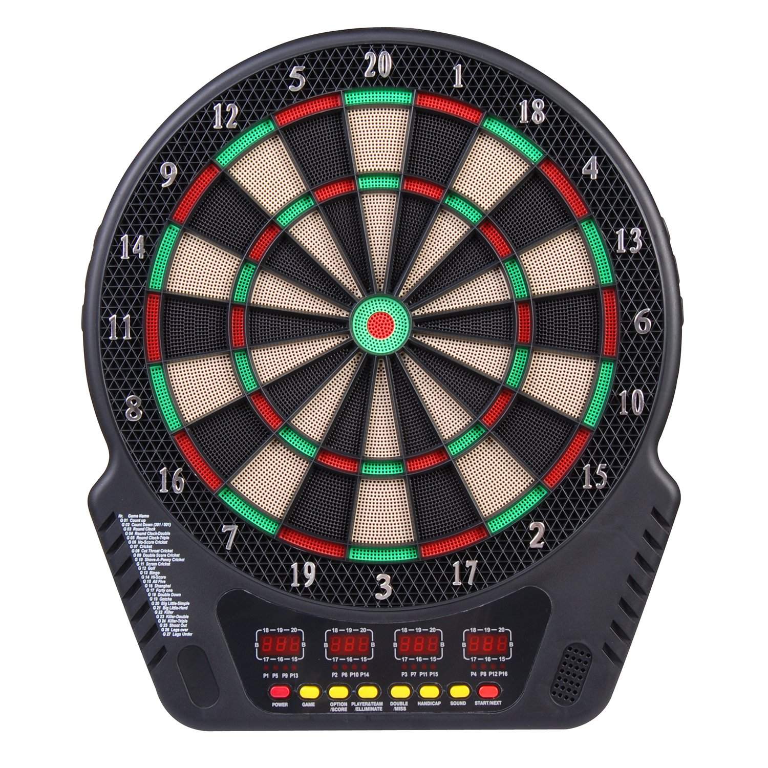 Elektronisk darttavla, 27 spel, 16 spelare, 6 dart