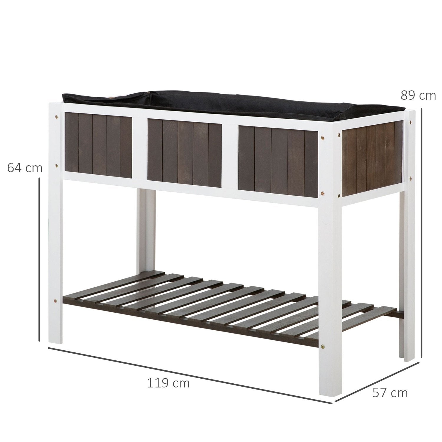 Växtbord Trädgårdsarbetsbord Med Hylla, Perfekt För Grönsaker Och Blommor, Granträ, 119X57X89Cm