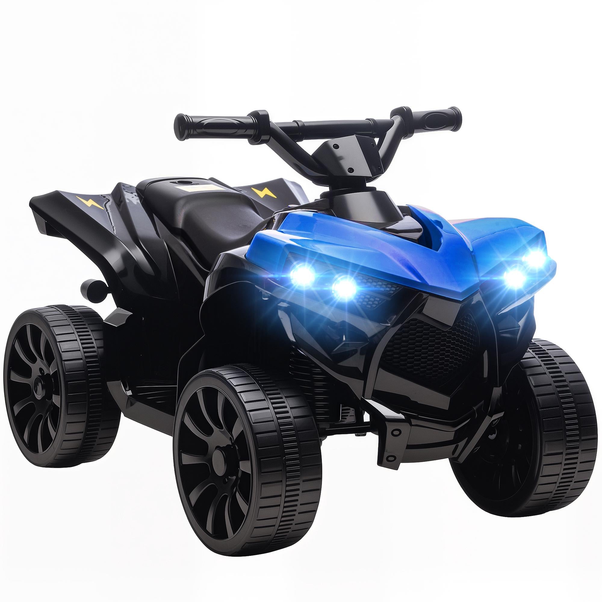 Elektrická čtyřkolka pro děti, motor 6 V, hudba a světla, modrá