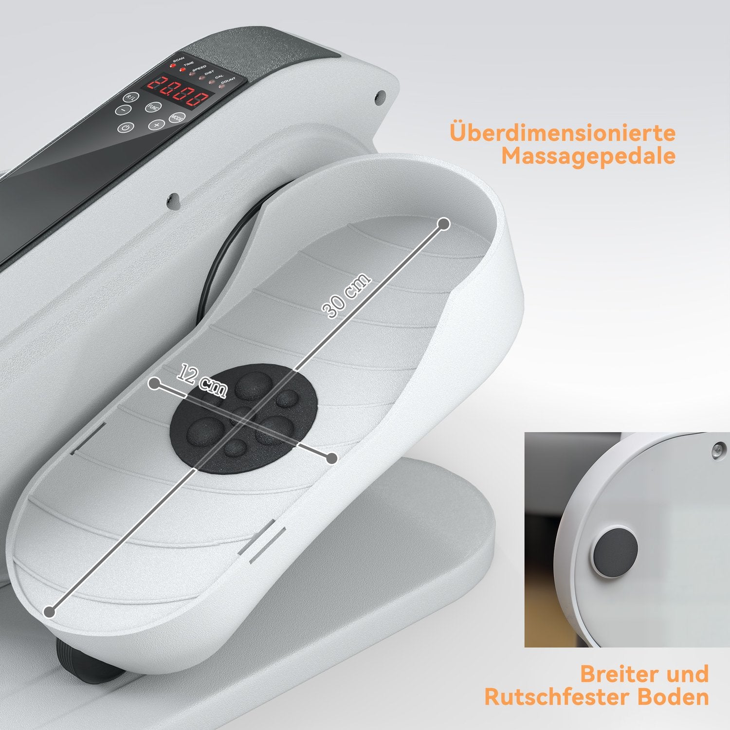 Ellipstränare under skrivbordet med 10 hastighetsnivåer och LCD