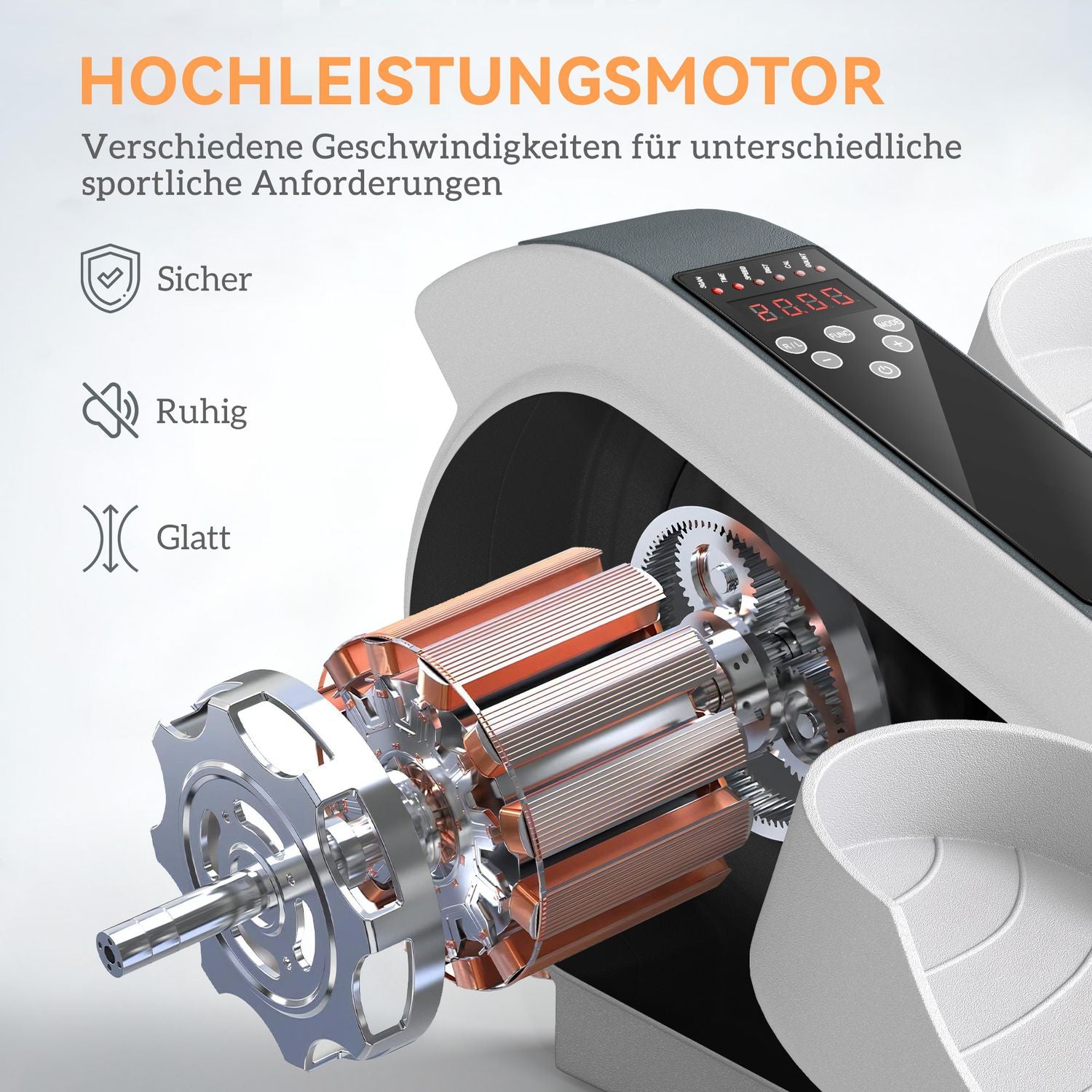 Ellipstränare under skrivbordet med 10 hastighetsnivåer och LCD