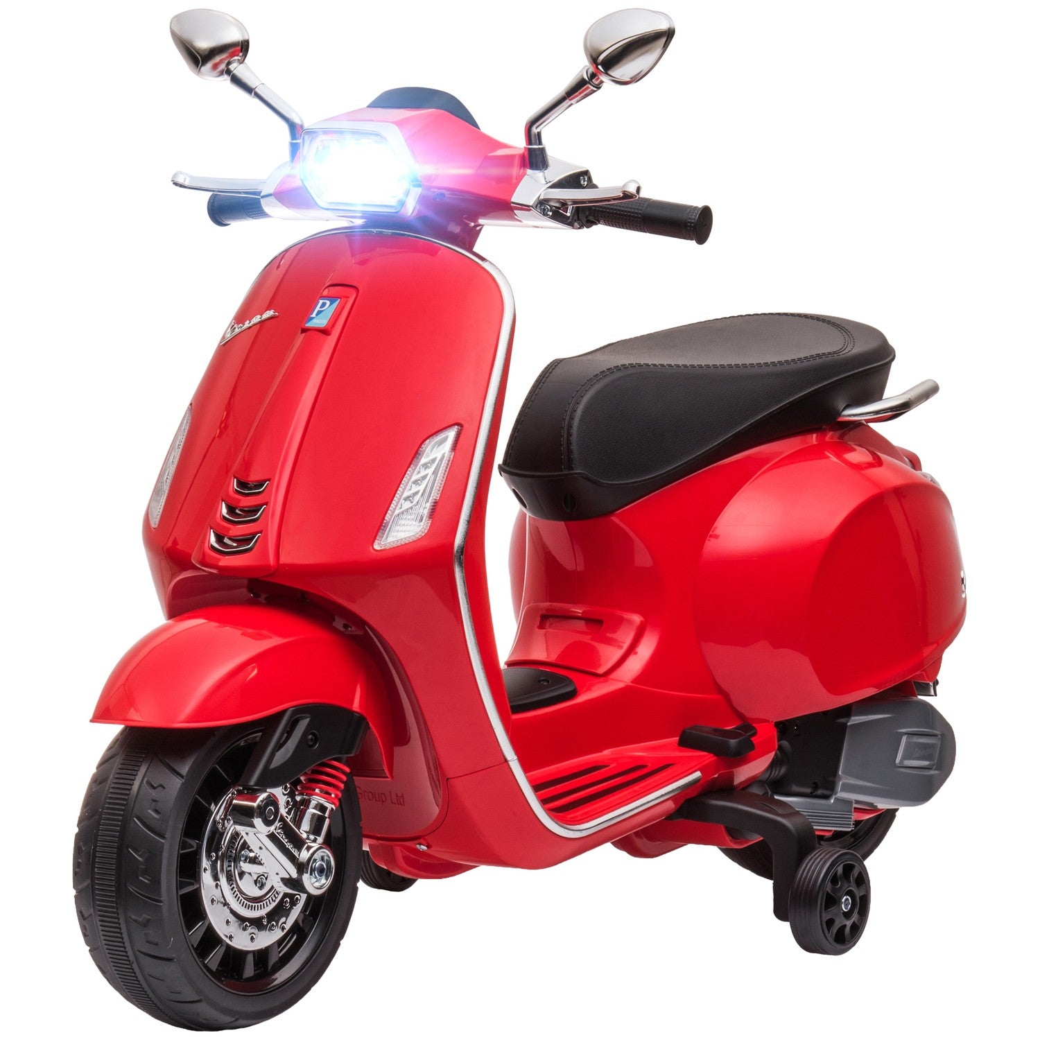 Elmotorcykel för barn, 6V, MP3 & LED-lampor, röd