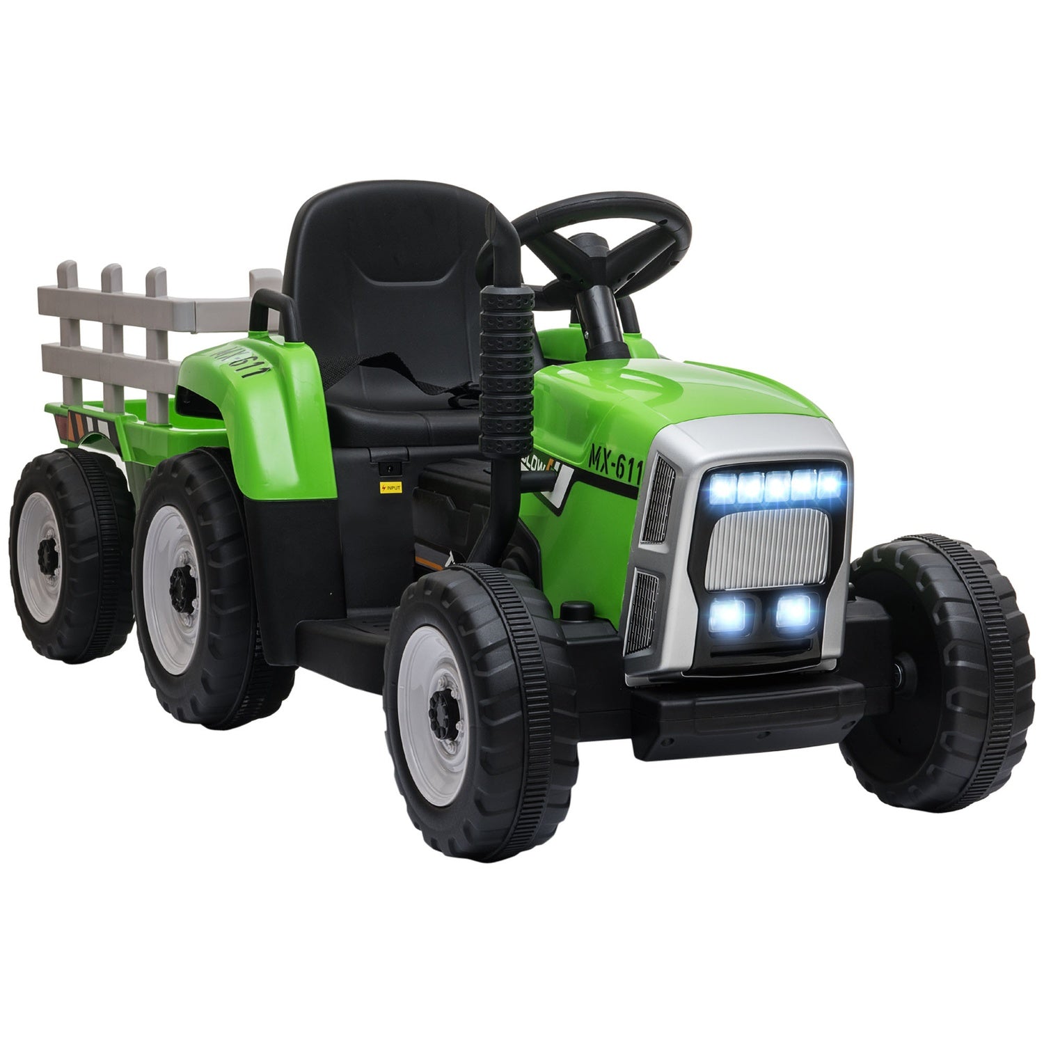 Elektrisk åktraktor för barn med släp och fjärrkontroll