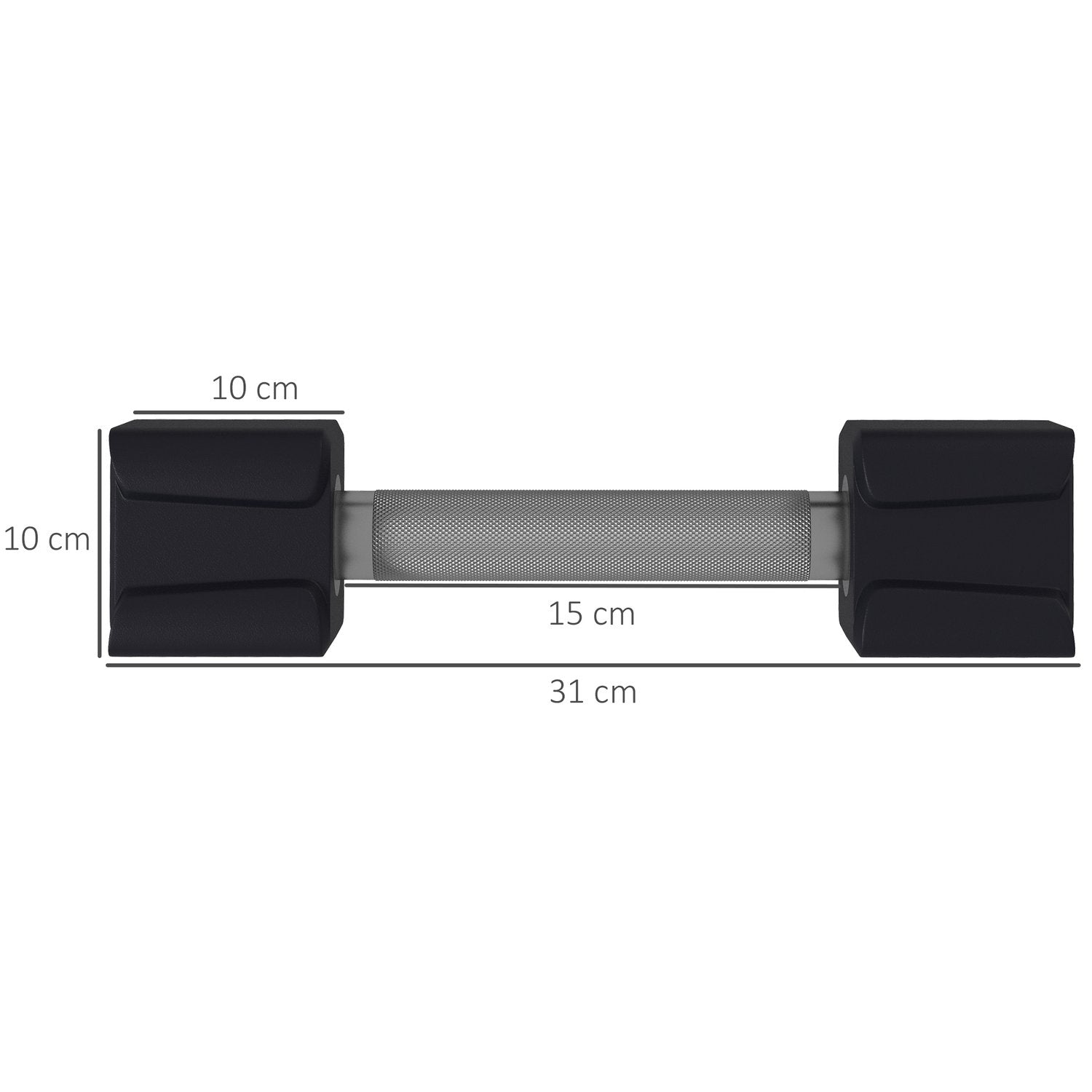 Hantelset 20 Kg Halkfria Metallhandtag, Perfekt För Avancerad Vikt- Och Styrketräning, Cpu, Svart