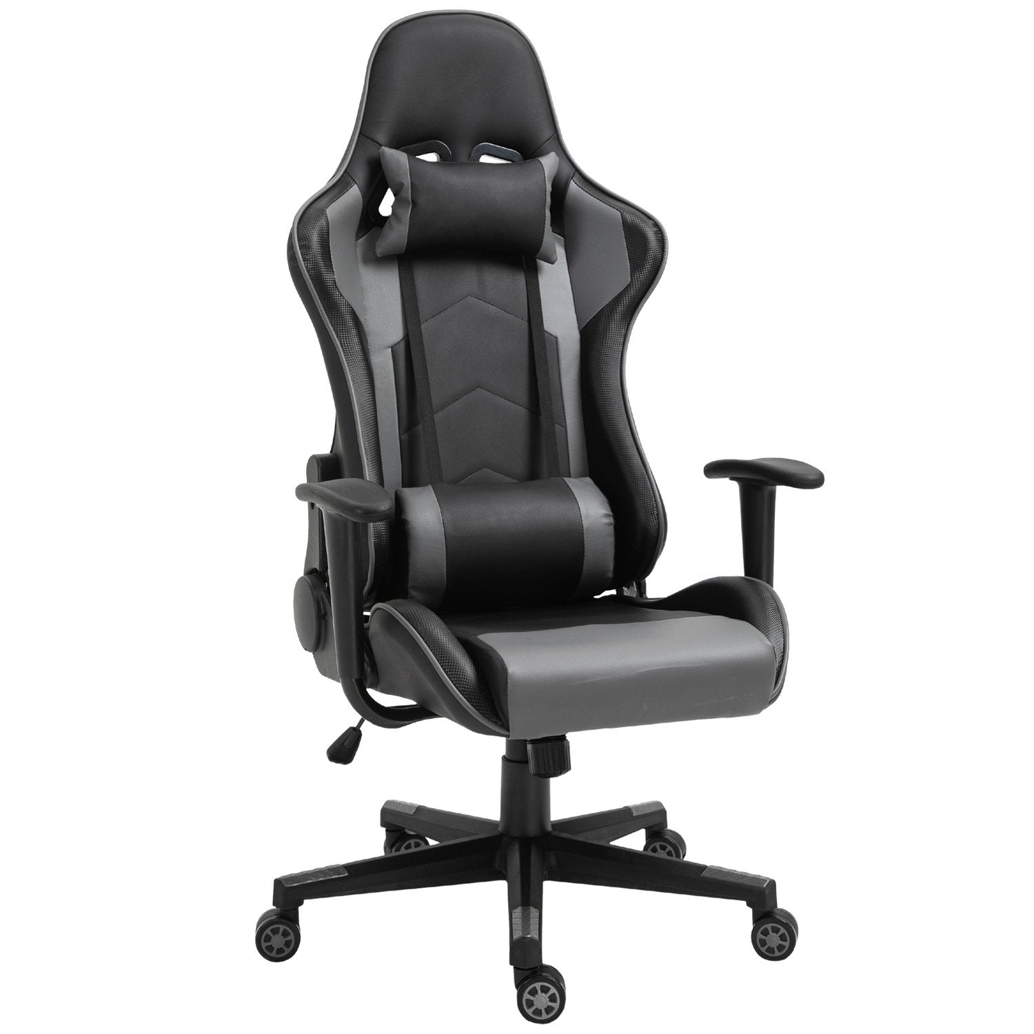 Ergonomic Office Chair Gaming Chair, Swivel Chair Tillverkad Av Konstläder Och Skum, Svart, 67,5X74X126-136Cm