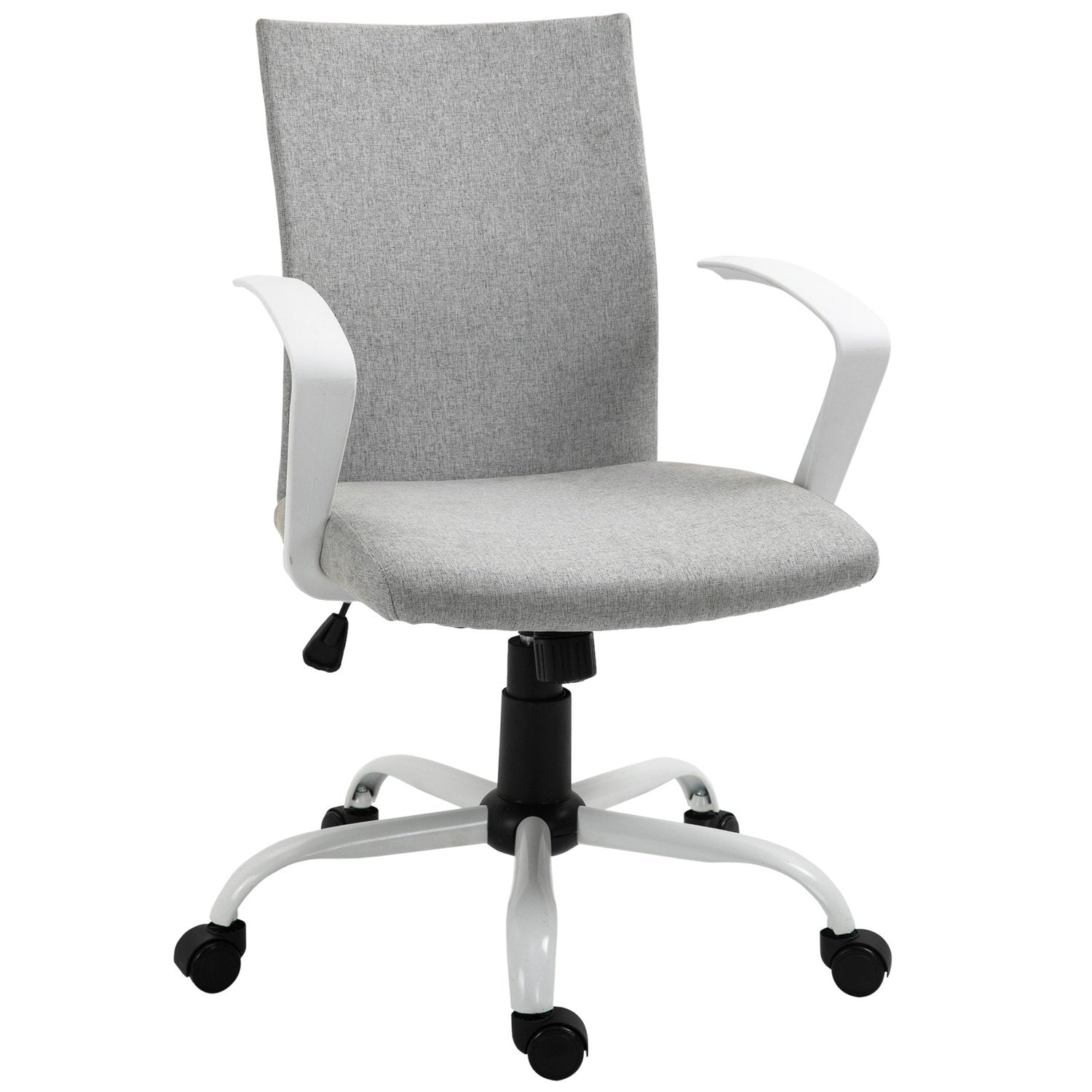 Kontorsstol Skrivbordsstol Med Mesh Ryggstöd, Vippfunktion, Nackstöd, Ergonomisk, 360° Svängbara Hjul, Grå, 61X61X89-99Cm