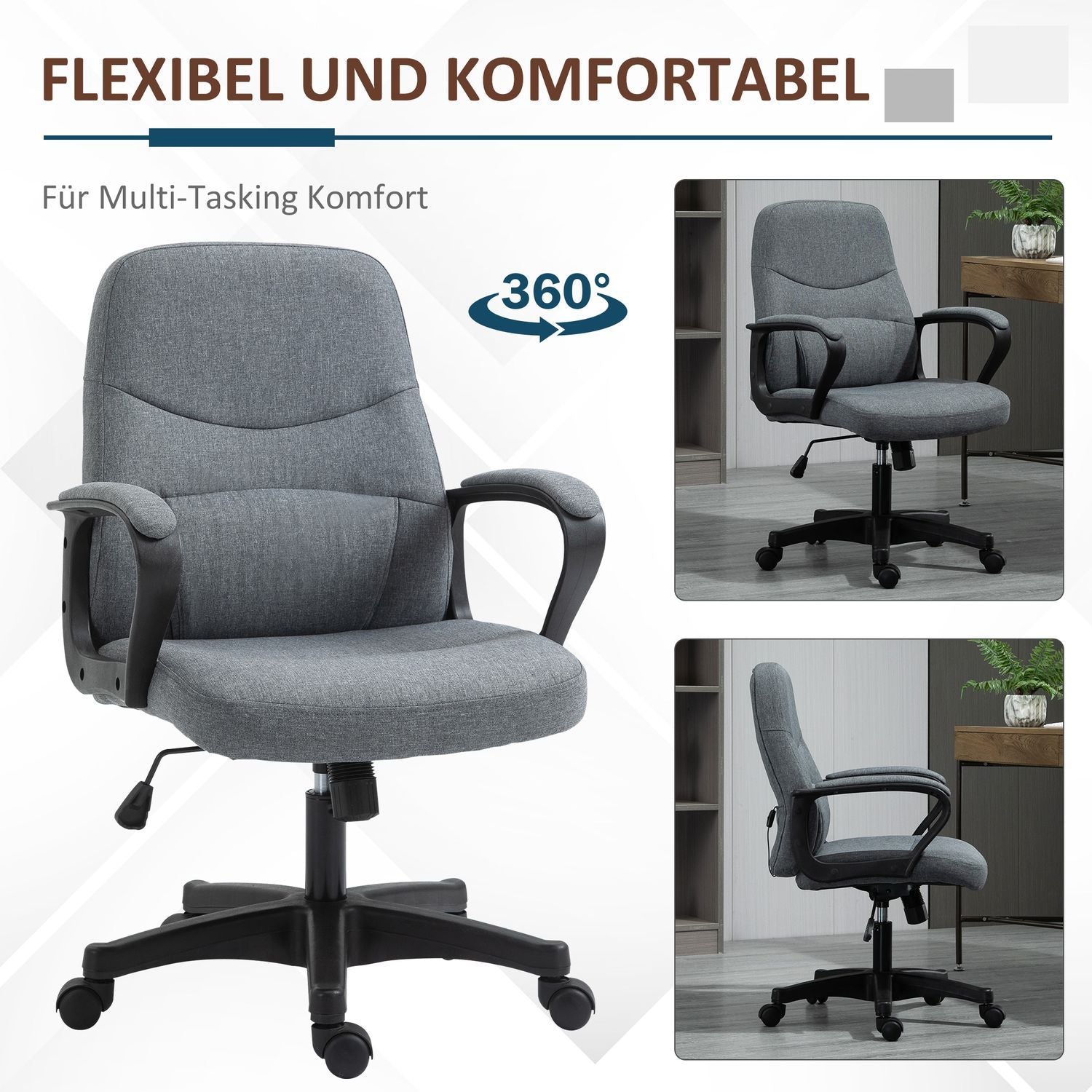 Chefsstol Kontorsstol Med Massagefunktion, Höjdjusterbar, Ergonomisk Design, Usb-Gränssnitt