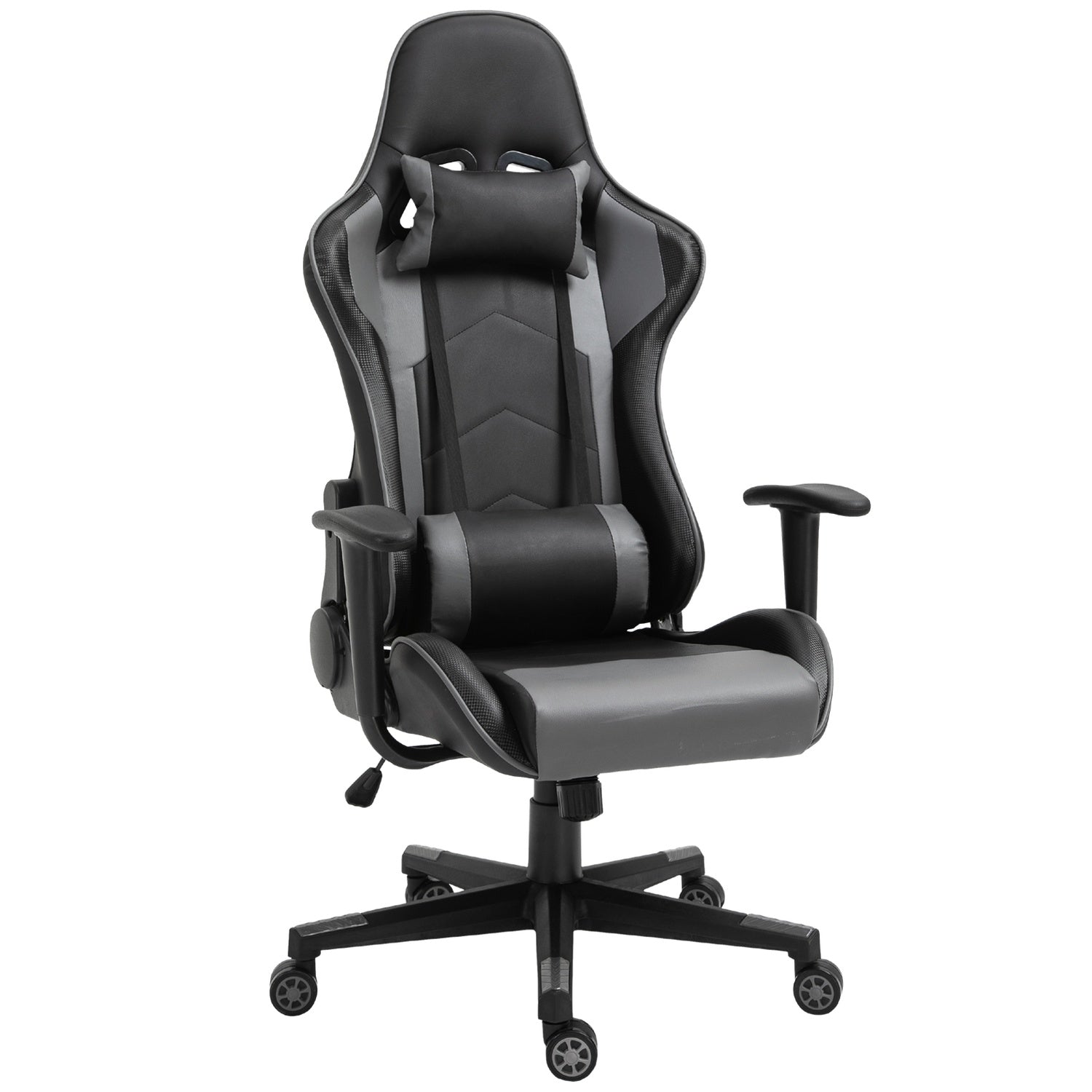 Ergonomisk vridbar spelstol, svart konstläder