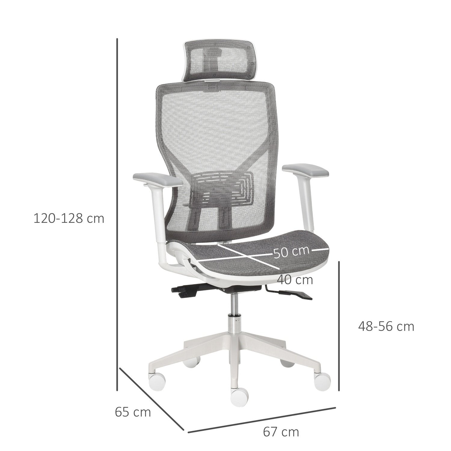 Kontorsstol Skrivbordsstol Snurrstol Gamingstol Med Nackstöd Ländstödskudde 3D Armstöd 3 Nivåer 360° Svängbara Hjul Höjdjusterbar Ergonomisk