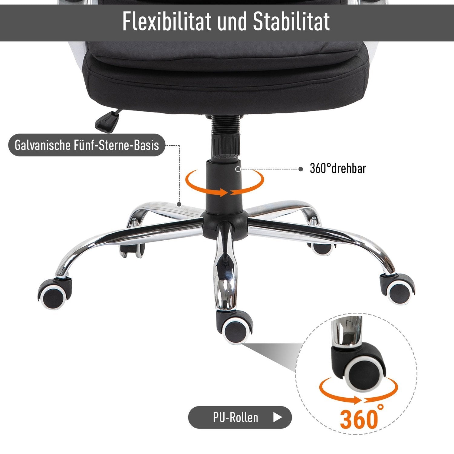 Office Chair Skrivbordsstol Med 360° Rotation, Ergonomisk, Vippfunktion, Höjdjusterbar, Svart Linne, 64X75X111-121 Cm