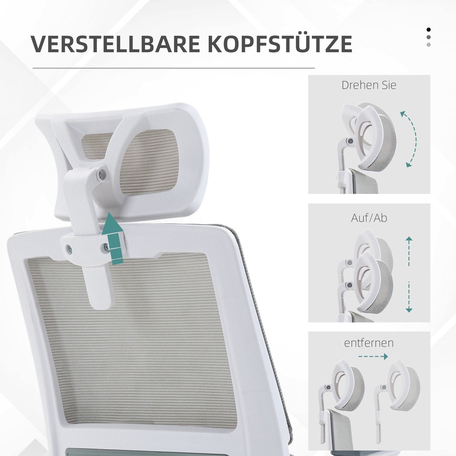 Kontorsstol Ergonomisk Skrivbordsstol Justerbart Nackstöd Armstöd Höjdjusterbart Snurrstol Gungfunktion Svankstöd Mesh